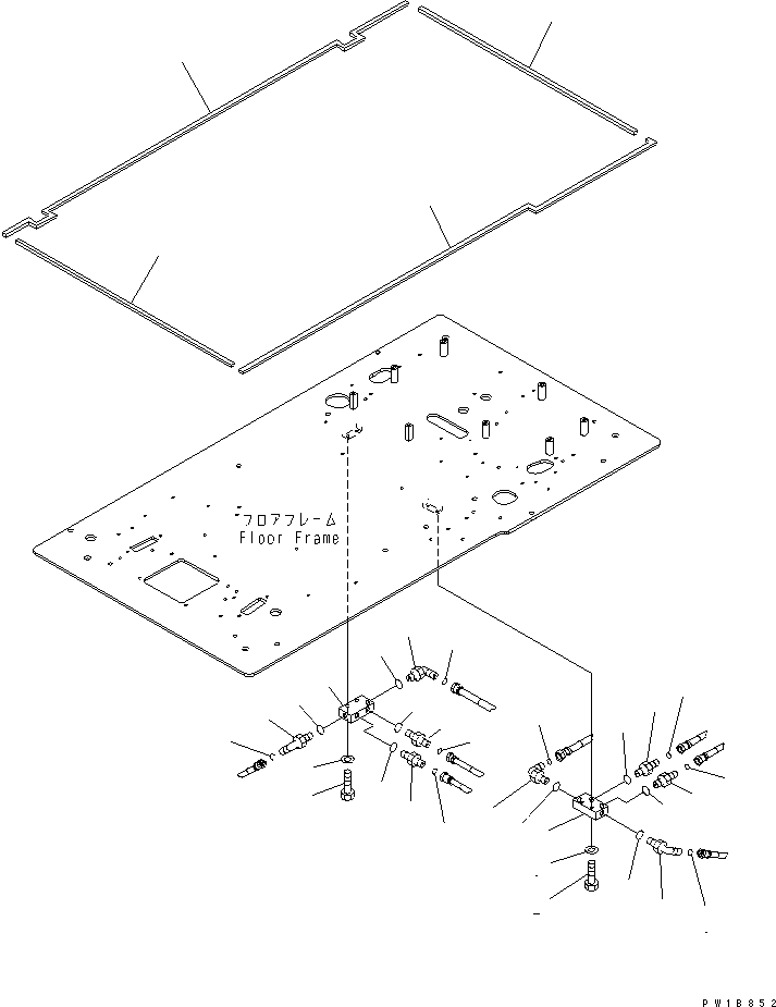 Excavators Komatsu / PC300LL-7L S/N A85001-UP(PC300L1E) / FLOOR FRAME (P¤T BLOCK AND SEAL)(210720 : K1110-21A0)