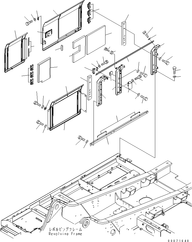 Excavators Komatsu / PC300LL-7L S/N A85001-UP(PC300L1E) / RIGHT SIDE DOOR (MACHINE CAB)(240040 : M1140-01A0)