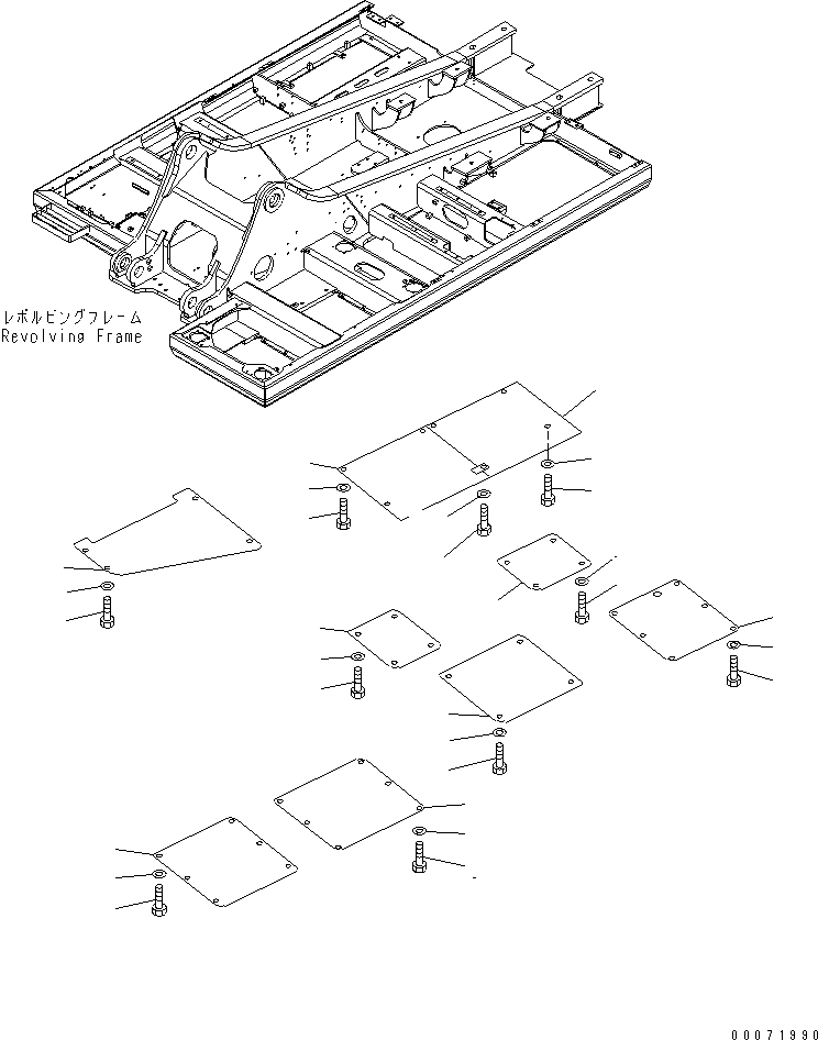 Excavators Komatsu / PC300LL-7L S/N A85001-UP(PC300L1E) / UNDER COVER (REVOLVING FRAME)(240220 : M1810-01A0)