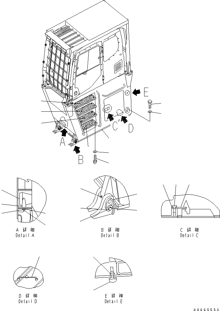 Excavators Komatsu / PC300LL-7L S/N A85001-UP(PC300L1E) / CAB (RISER 60 INCH)(240240 : M1820-01A0)