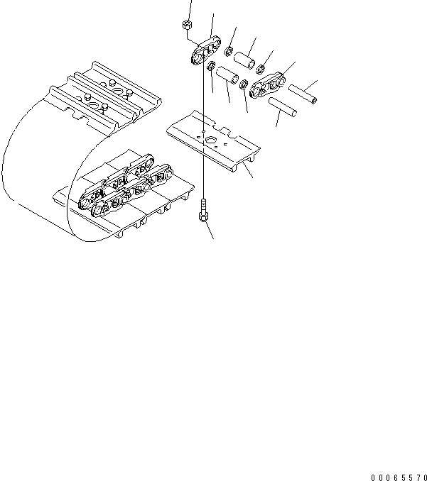 Komatsu parts book diagram for PC300LL-7L S/N A85001-UP: TRACK SHOE (700 MM DOUBLE GROUSER WITH HOLE)