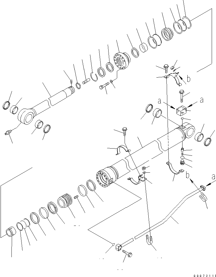 Excavators Komatsu / PC300LL-7L S/N A85001-UP(PC300L1E) / ARM CYLINDER(360090 : T1140-01A0)