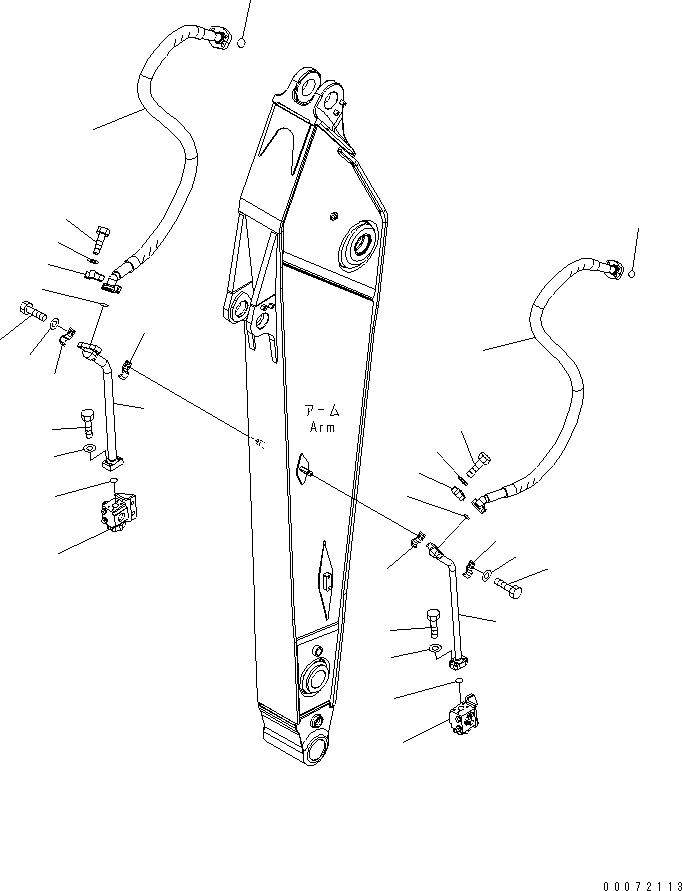Excavators Komatsu / PC300LL-7L S/N A85001-UP(PC300L1E) / ARM (3.2M) (ADDITIONAL PIPING)(360140 : T1200-06A0)