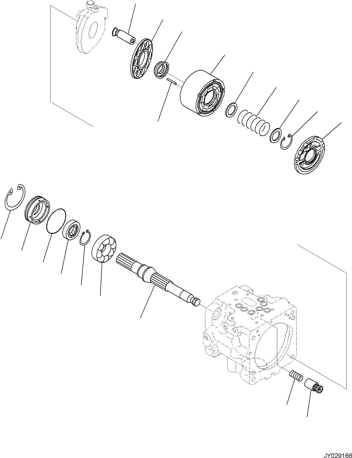 Komatsu parts book diagram for PC30MR-5 S/N F50002 AND UP: ENGINE RELATED PARTS FOR CAB WITH AIR CONDITIONER, ENGINE RELATED PARTS, INNER PARTS, PISTON PUMP (2/7)