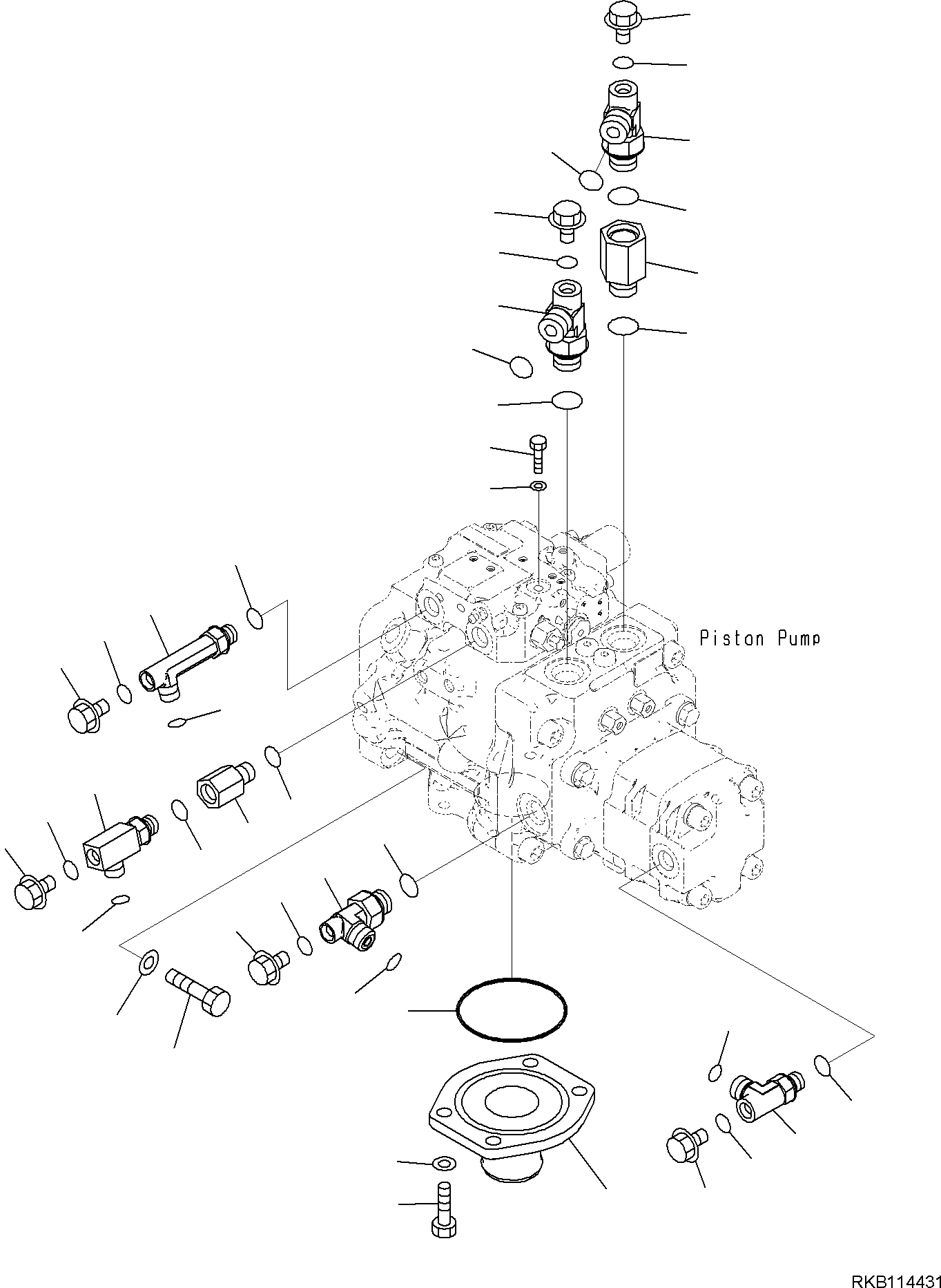 Komatsu parts book diagram for PC30MR-5 S/N F50002 AND UP: ENGINE RELATED PARTS FOR CAB WITHOUT AIR CONDITIONER, ENGINE RELATED PARTS, PISTON PUMP RELATED PARTS