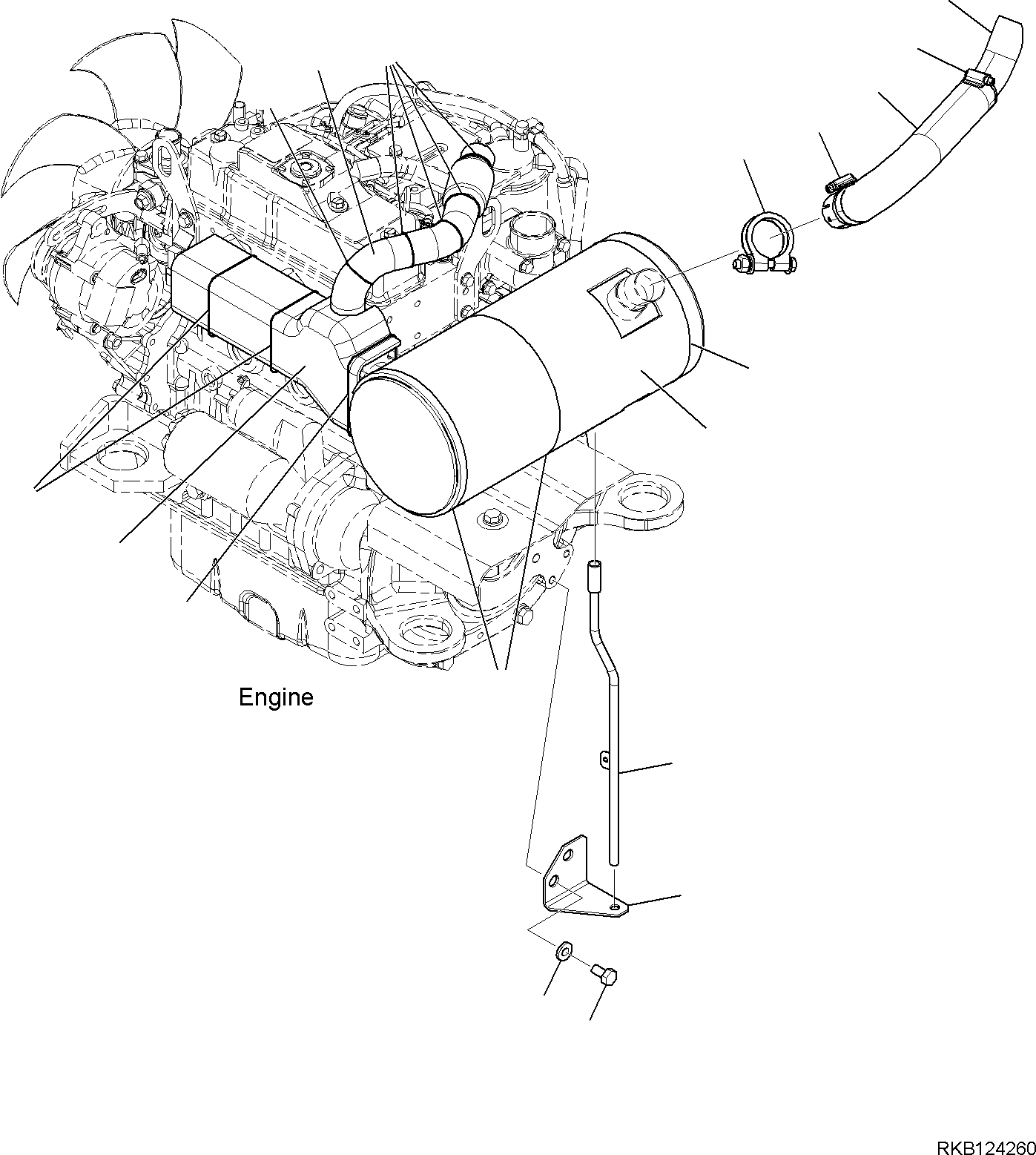 Komatsu parts book diagram for PC30MR-5 S/N F50002 AND UP: ENGINE RELATED PARTS FOR CAB WITHOUT AIR CONDITIONER, ENGINE RELATED PARTS, EXHAUST MUFFLER RELATED PARTS
