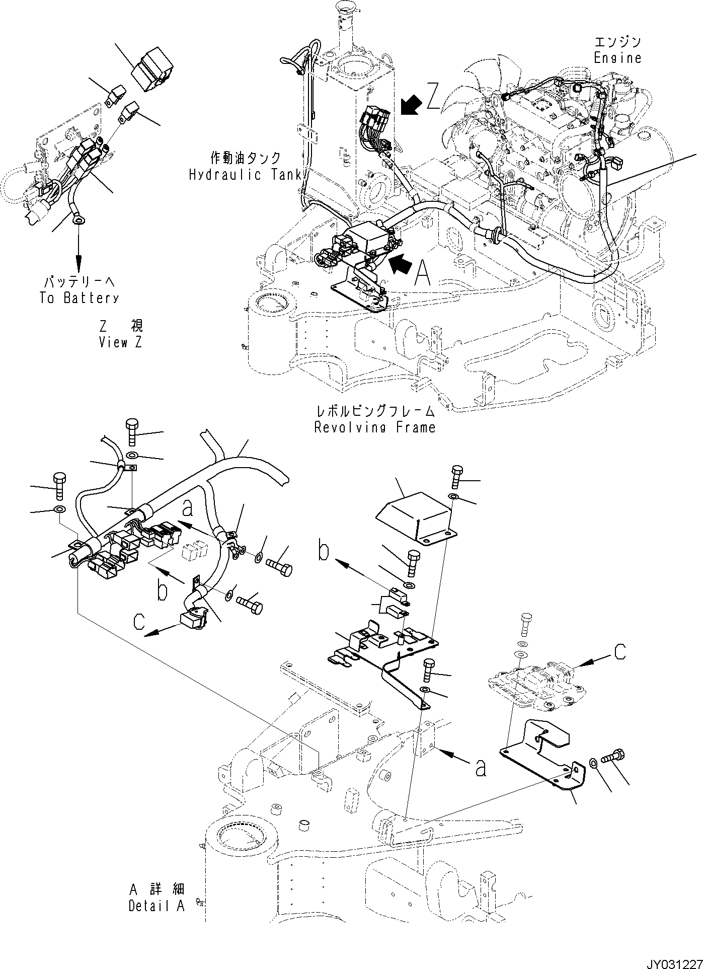 Komatsu parts book diagram for PC30MR-5 S/N F50002 AND UP: WIRING HARNESS