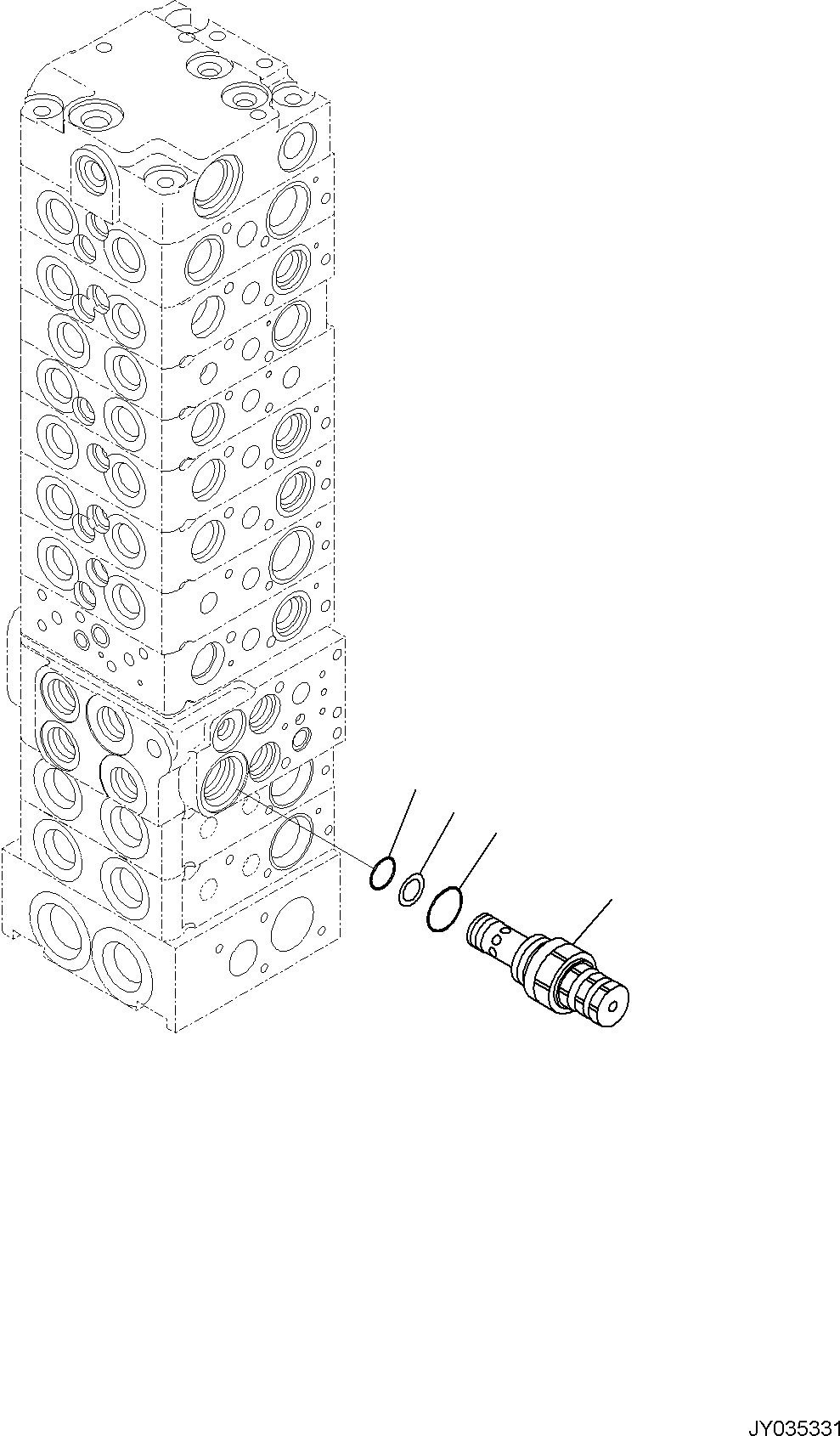 Komatsu parts book diagram for PC30MR-5 S/N F50002 AND UP: CONTROL VALVE, 10-VALVE (17/26)