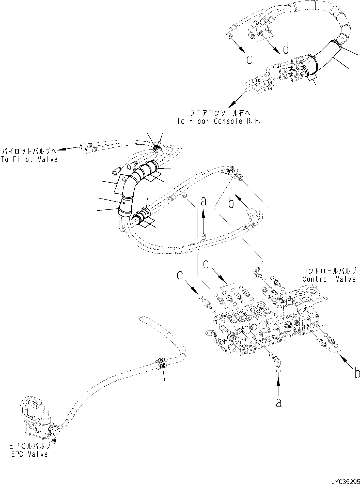 Komatsu parts book diagram for PC30MR-5 S/N F50002 AND UP: CONTROL VALVE, SHEET
