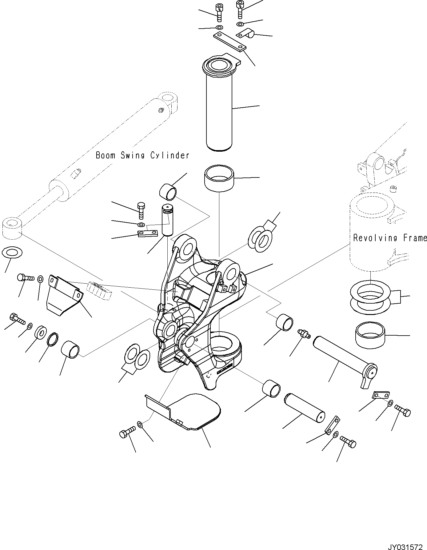 Komatsu parts book diagram for PC30MR-5 S/N F50002 AND UP: BOOM SWING BRACKET