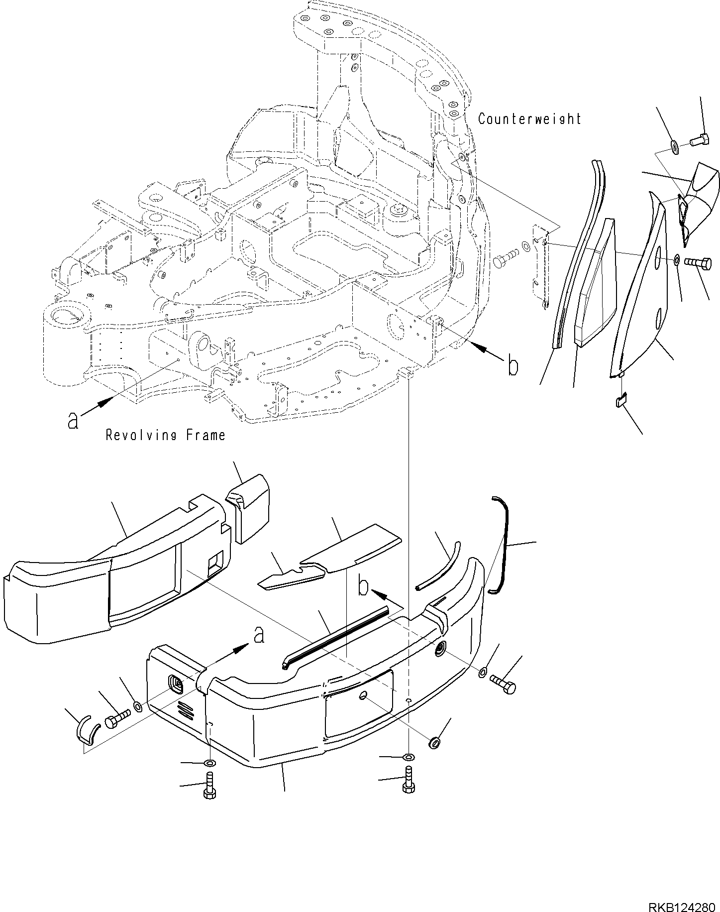 Komatsu parts book diagram for PC30MR-5 S/N F50002 AND UP: LEFT SIDE COVER