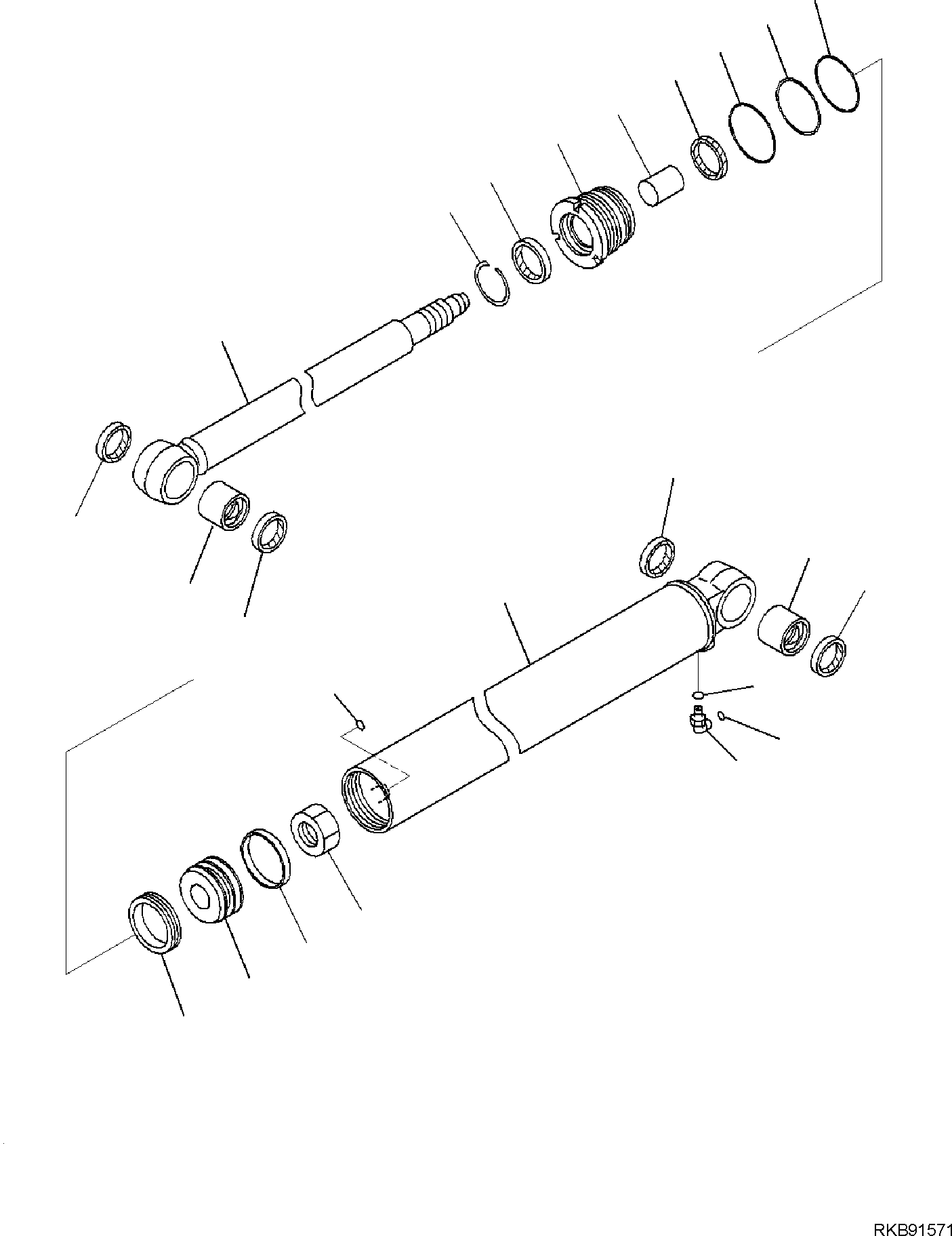 Komatsu parts book diagram for PC30MR-5 S/N F50002 AND UP: BOOM UNIT, INNER PARTS, ARM CYLINDER