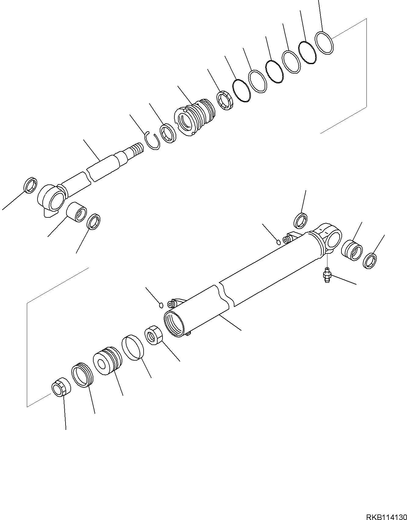Komatsu parts book diagram for PC30MR-5 S/N F50002 AND UP: BOOM CYLINDER, INNER PARTS, BOOM CYLINDER
