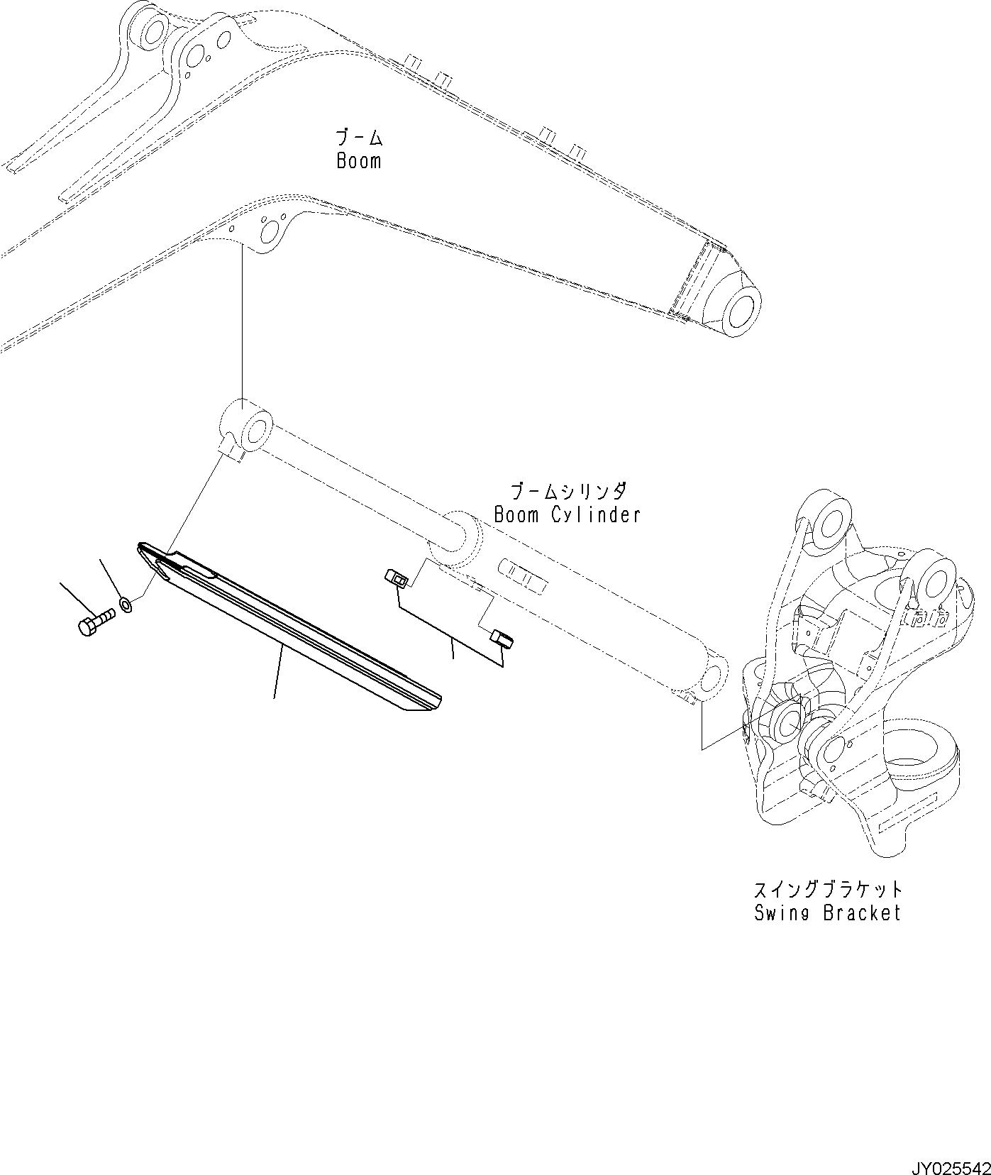 Komatsu parts book diagram for PC30MR-5 S/N F50002 AND UP: BOOM CYLINDER, COVER