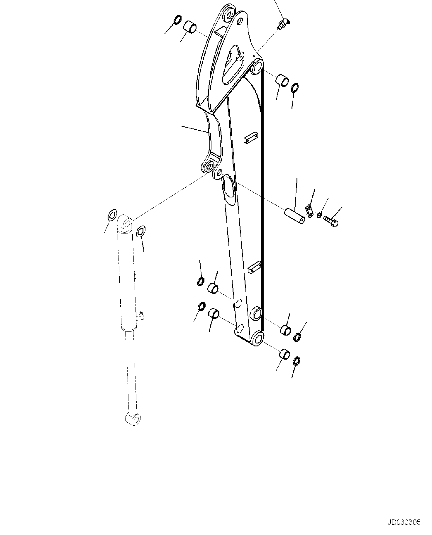 Komatsu parts book diagram for PC30MR-5 S/N F50002 AND UP: ARM UNIT, ARM AND PIN