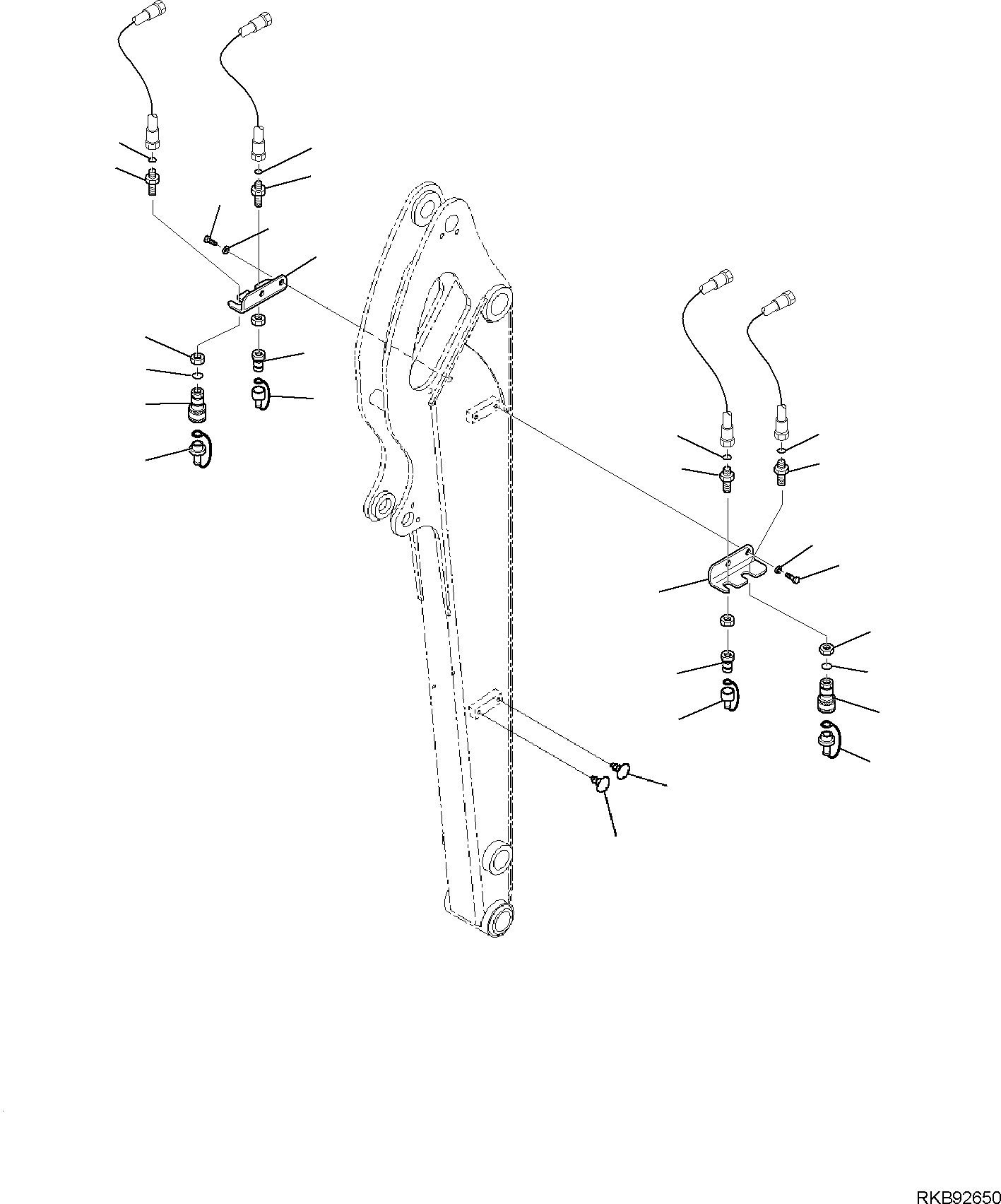 Komatsu parts book diagram for PC30MR-5 S/N F50002 AND UP: ARM UNIT, ADDITIONAL PIPING