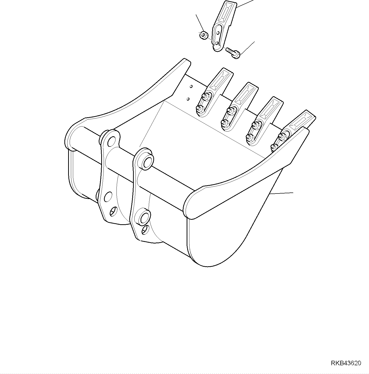 Komatsu parts book diagram for PC30MR-5 S/N F50002 AND UP: BUCKET, INNER PARTS, BUCKET