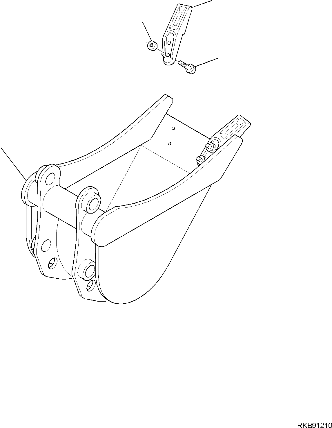 Komatsu parts book diagram for PC30MR-5 S/N F50002 AND UP: BUCKET, INNER PARTS, BUCKET