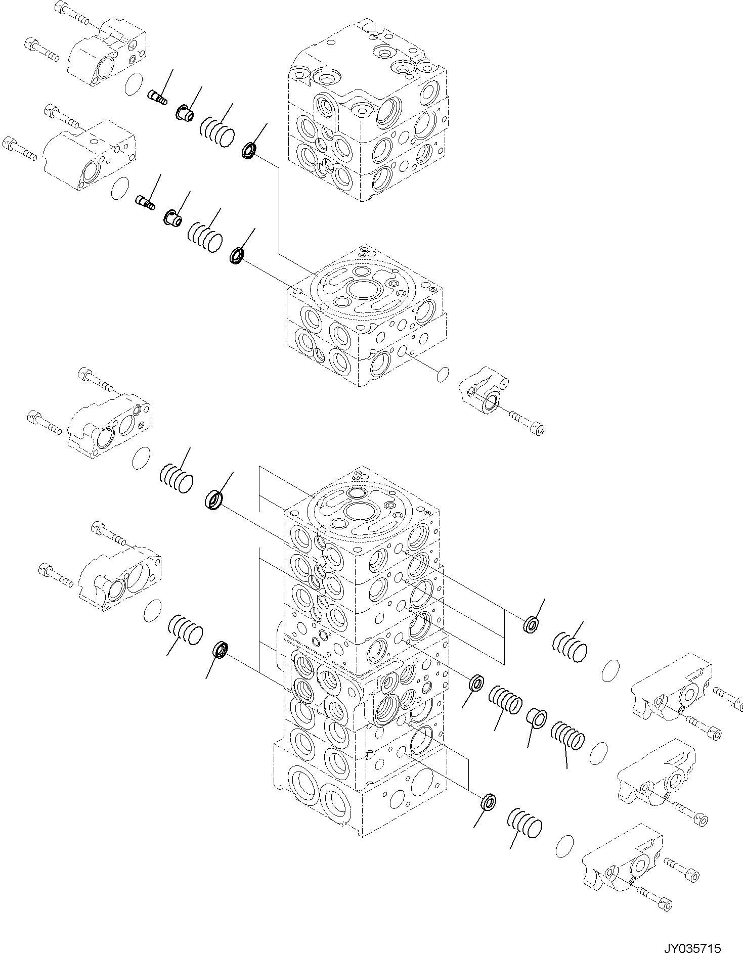 Komatsu parts book diagram for PC35MR-5 S/N F50003 AND UP: CONTROL VALVE, 10-VALVE (4/26)