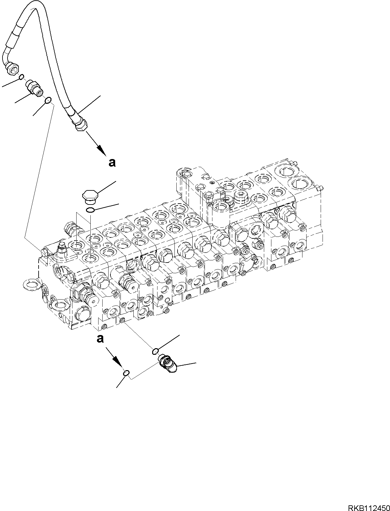 Komatsu parts book diagram for PC35MR-5 S/N F50003 AND UP: CONTROL VALVE, CONNECTING PARTS, ADDITIONAL VALVE
