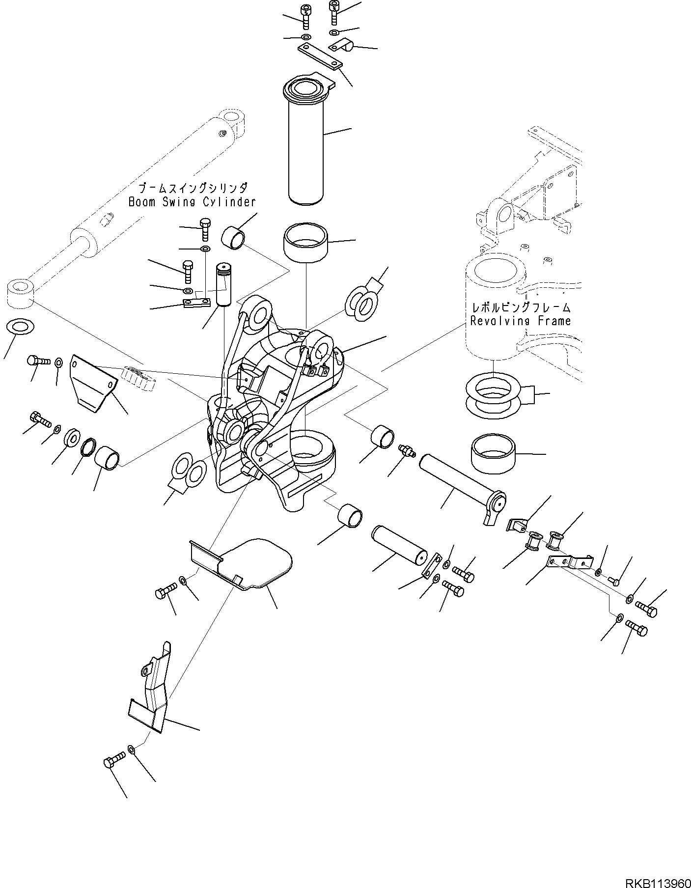 Komatsu parts book diagram for PC35MR-5 S/N F50003 AND UP: BOOM SWING BRACKET, SWING BRACKET, 3-ATTACHMENT, QUICK COUPLER, SINGLE EFFECT