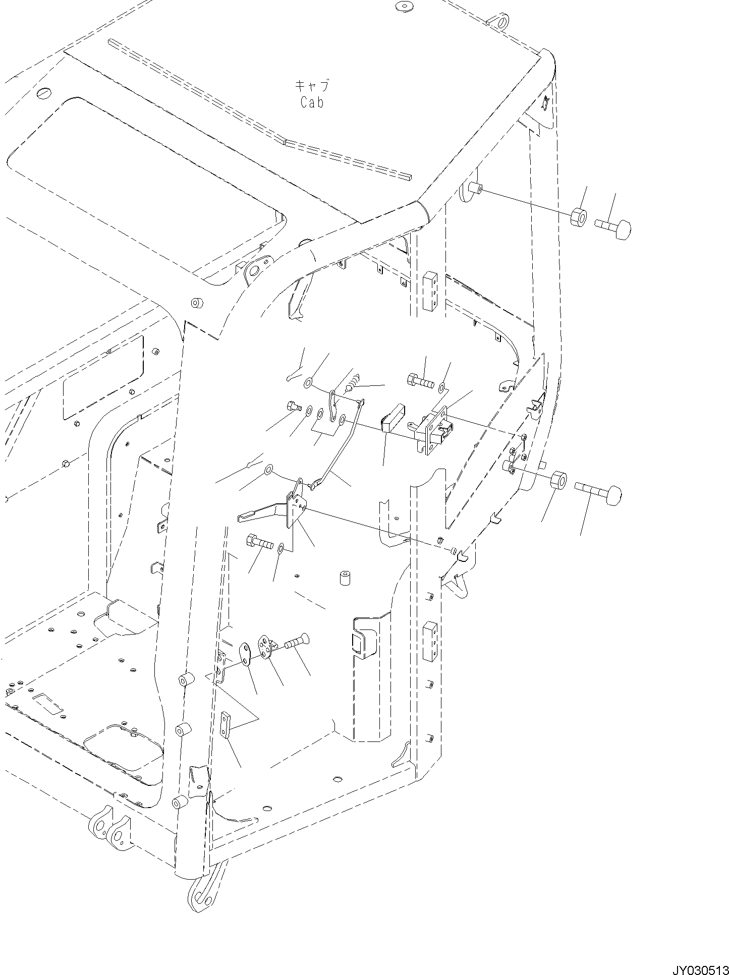 Komatsu parts book diagram for PC35MR-5 S/N F50003 AND UP: CAB, DOOR LOCK (2/2)