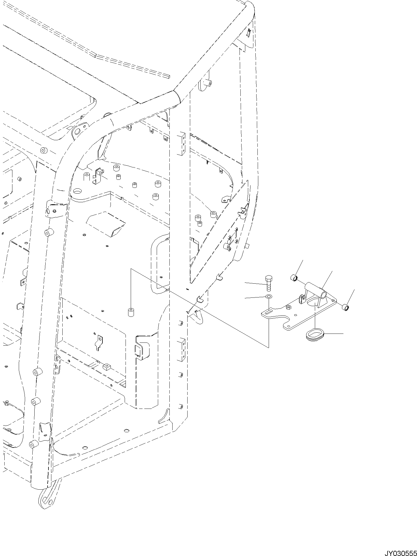 Komatsu parts book diagram for PC35MR-5 S/N F50003 AND UP: CAB, FLOOR, BASE