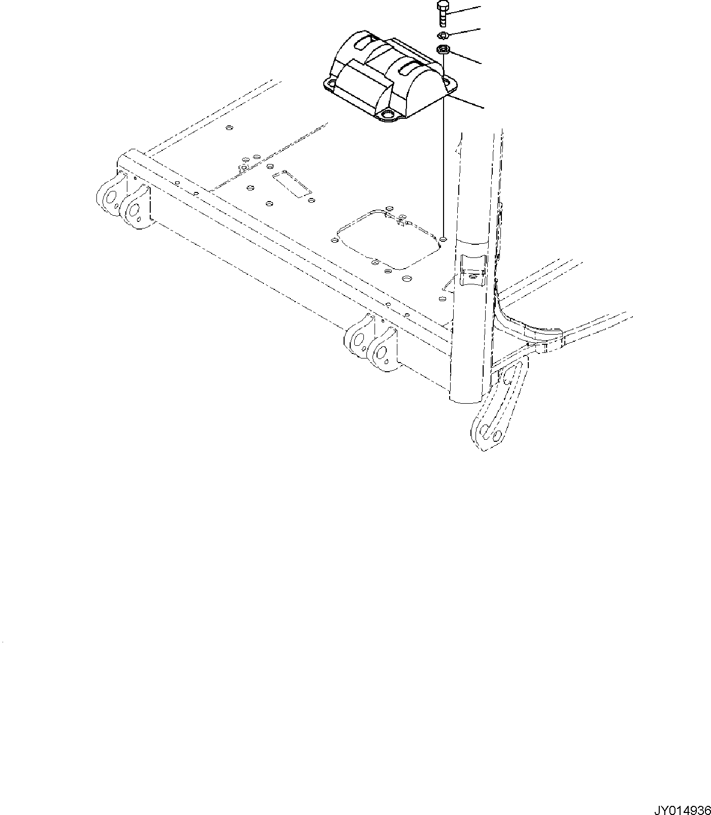 Komatsu parts book diagram for PC35MR-5 S/N F50003 AND UP: CAB, TRAVEL CONTROL VALVE COVER
