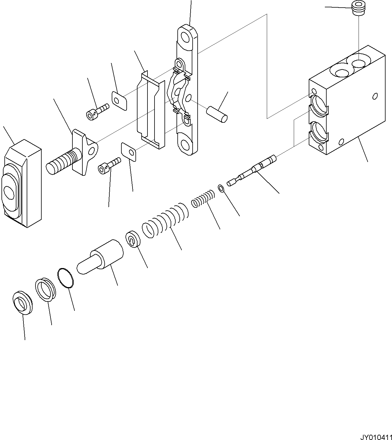Komatsu parts book diagram for PC35MR-5 S/N F50003 AND UP: CAB, CAB, WITH AIR CONDITIONER, 2-ATTACHMENT, PPC VALVE FOR BLADE