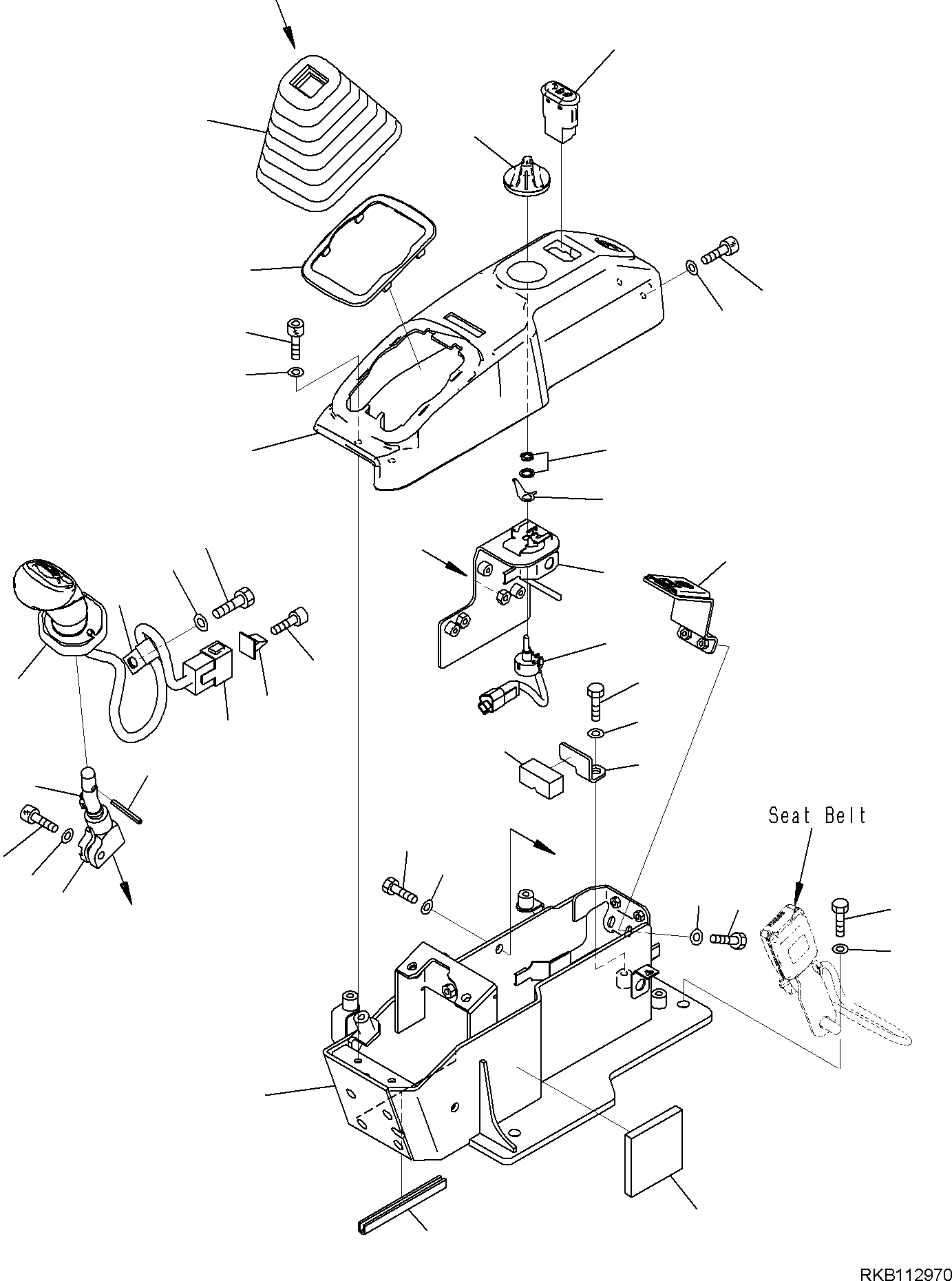 Komatsu parts book diagram for PC35MR-5 S/N F50003 AND UP: CAB, FLOOR, CONSOLE, RHS