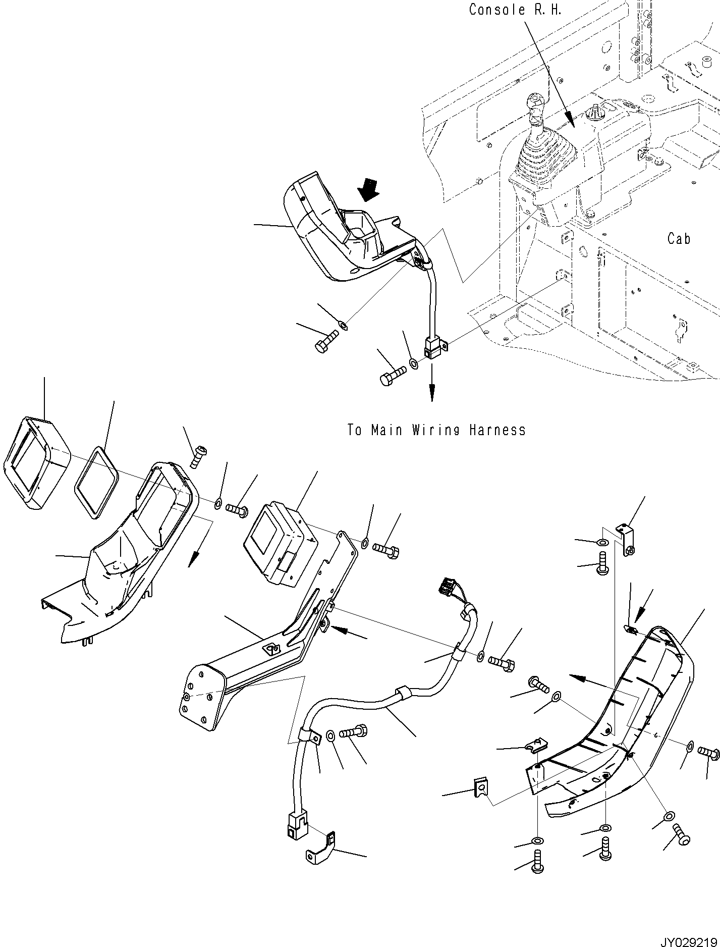 Komatsu parts book diagram for PC35MR-5 S/N F50003 AND UP: CAB, MONITOR