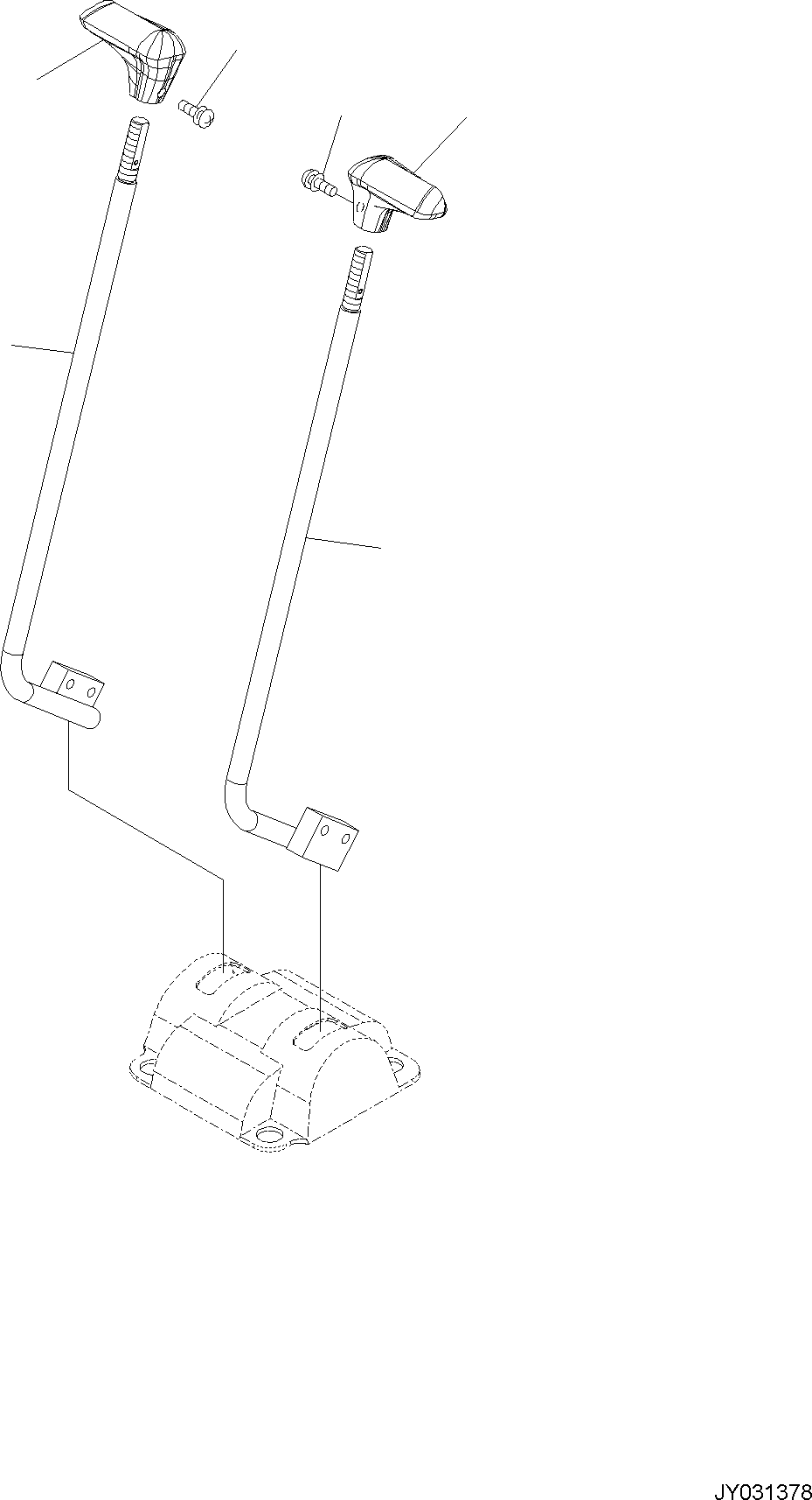 Komatsu parts book diagram for PC35MR-5 S/N F50003 AND UP: CAB, FLOOR, TRAVEL CONTROL LEVER