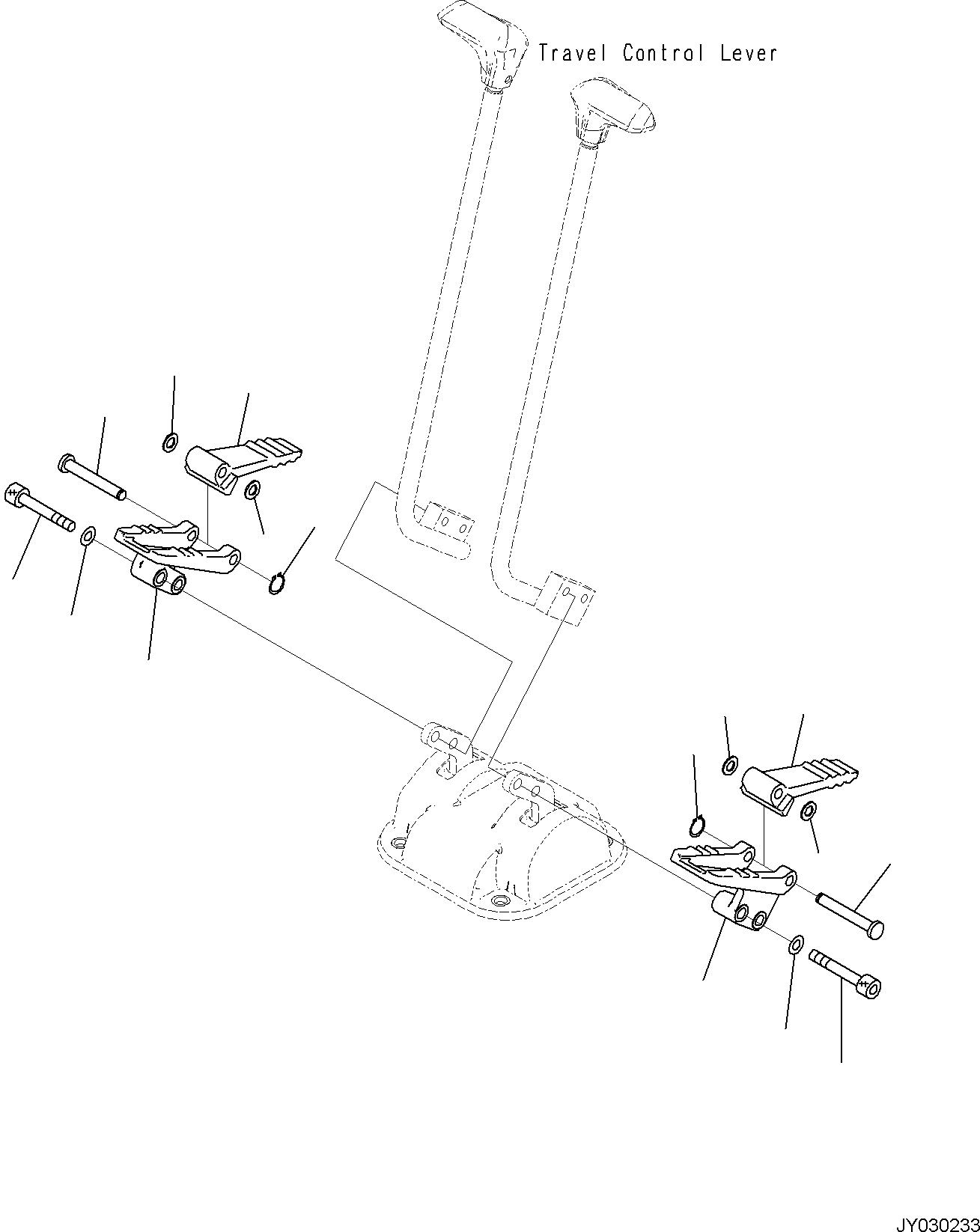 Komatsu parts book diagram for PC35MR-5 S/N F50003 AND UP: CAB, TRAVEL PEDAL CONTROL