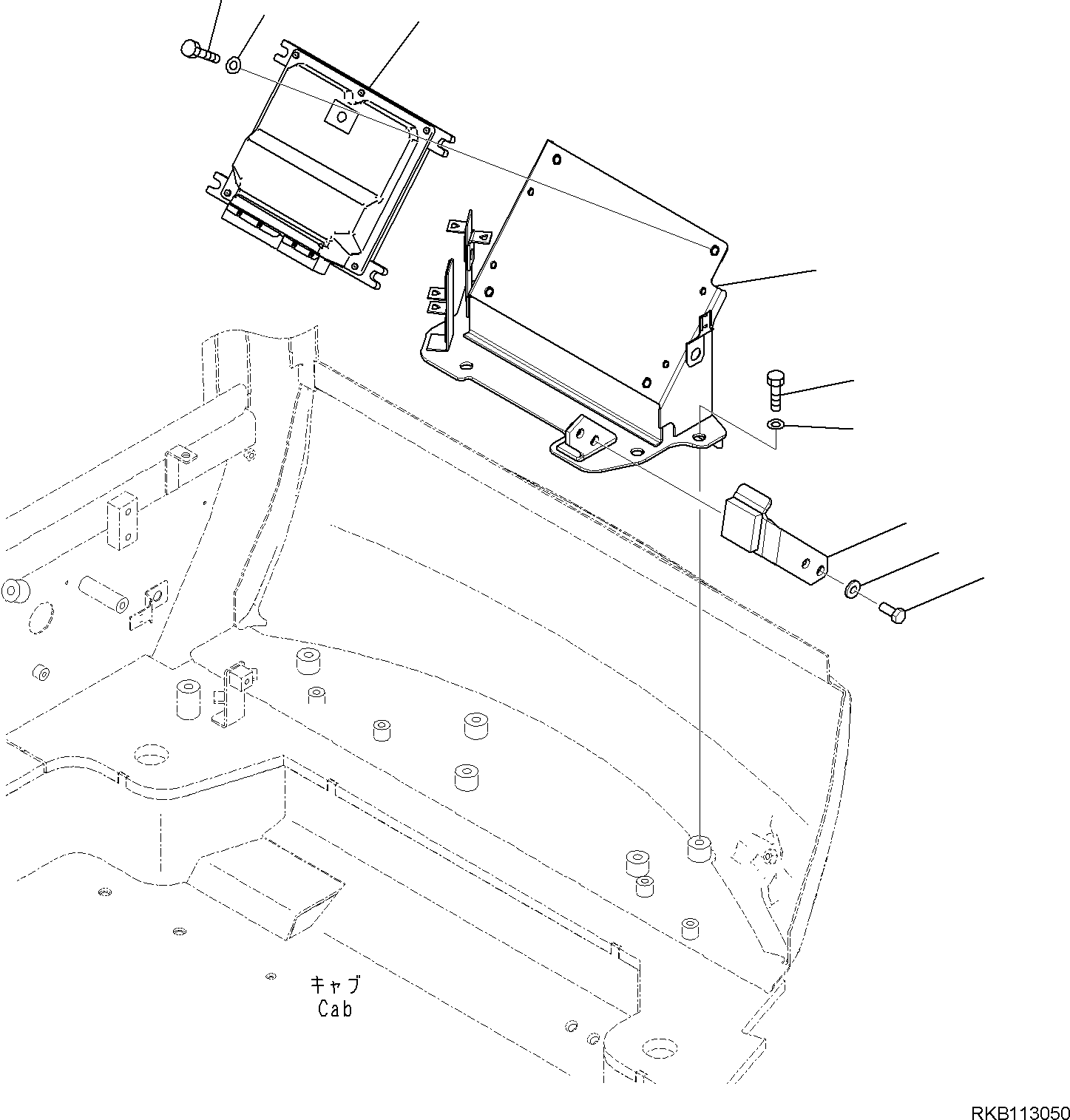 Komatsu parts book diagram for PC35MR-5 S/N F50003 AND UP: CAB, CAB, WITH AIR CONDITIONER, 2-ATTACHMENT, CONTROLLER