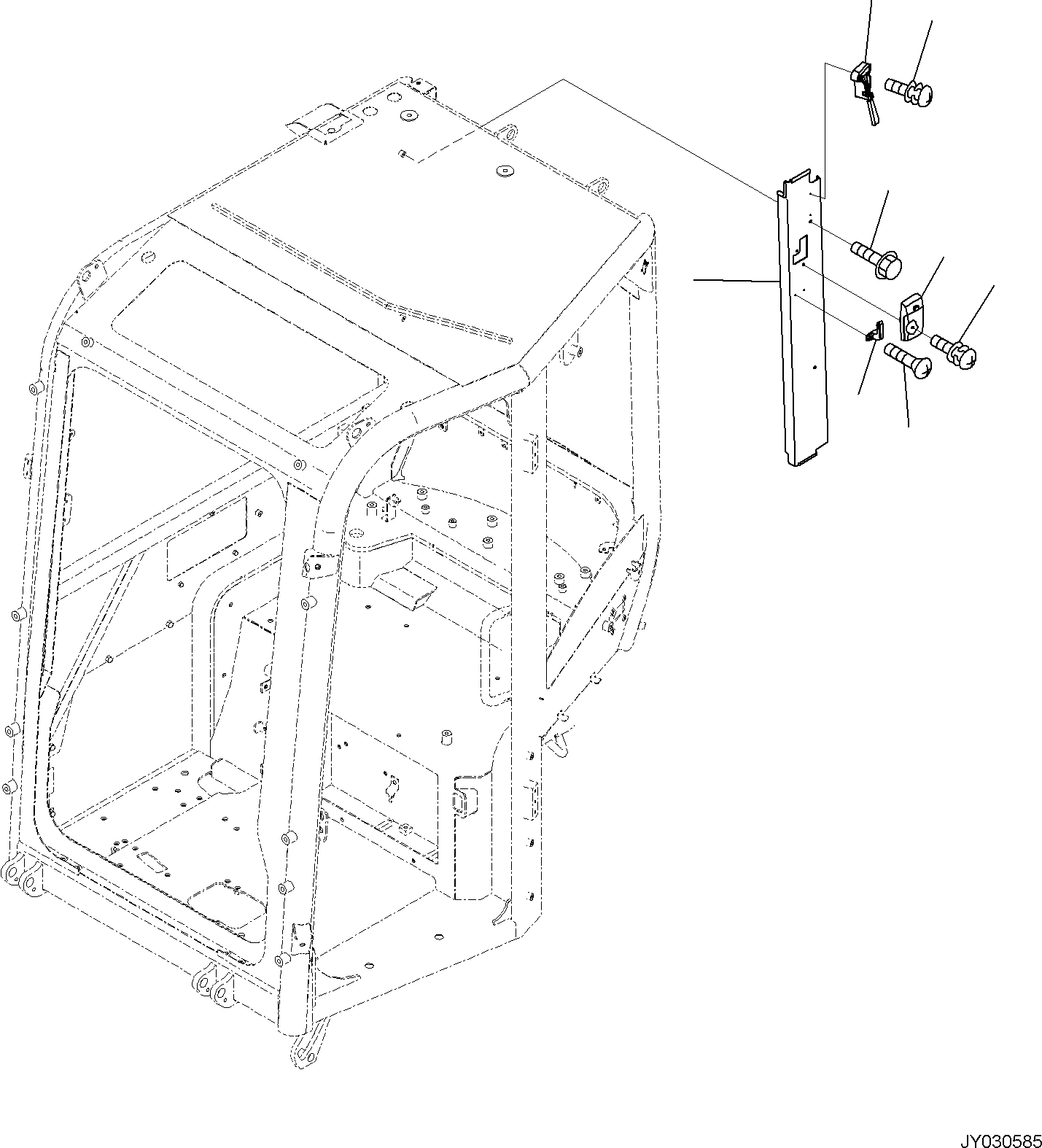 Komatsu parts book diagram for PC35MR-5 S/N F50003 AND UP: CAB, ROOM LAMP