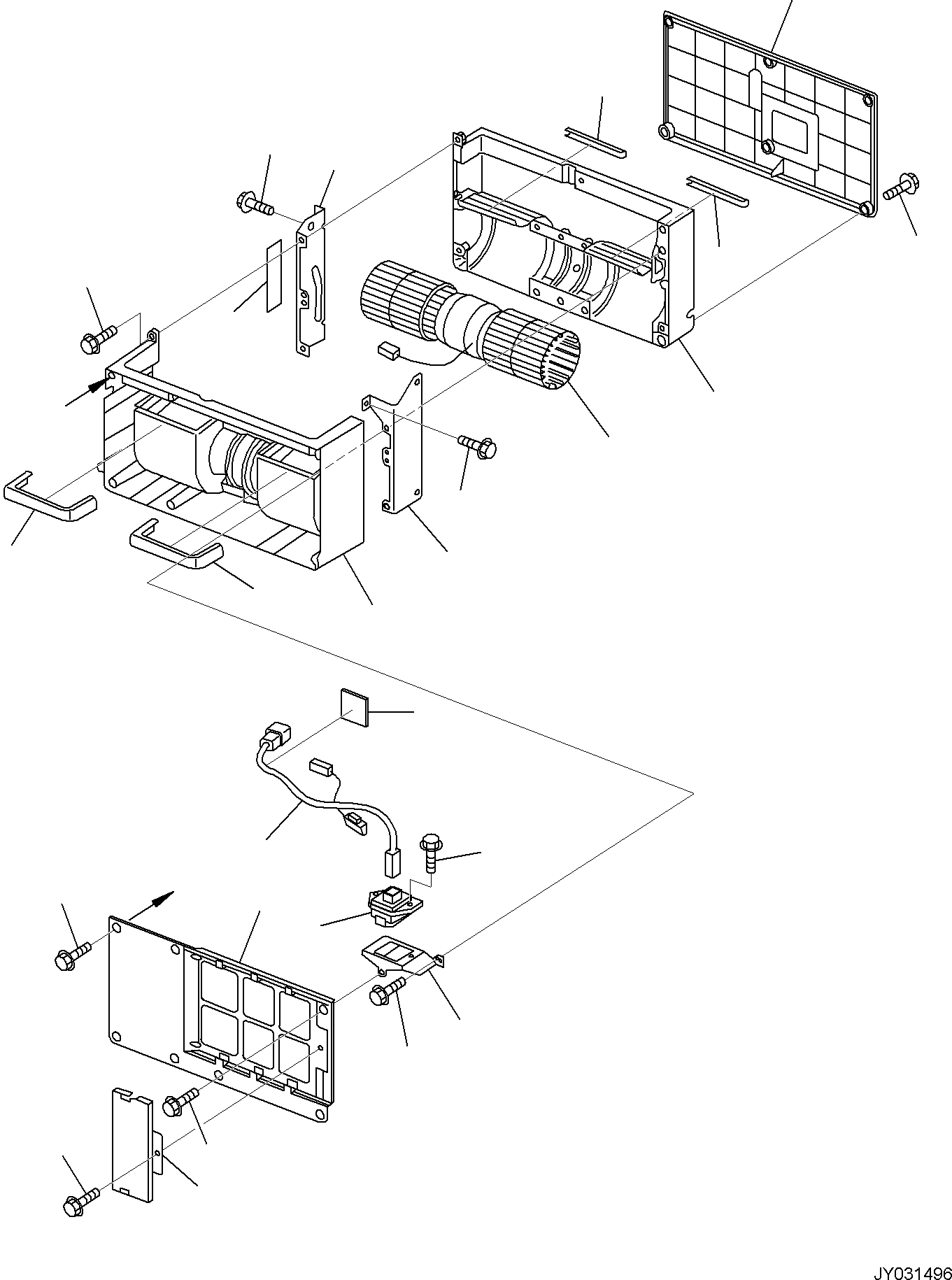 Komatsu parts book diagram for PC35MR-5 S/N F50003 AND UP: CAB, CAB, WITH AIR CONDITIONER, 2-ATTACHMENT, INNER PARTS, AIR CONDITIONER UNIT (2/3)