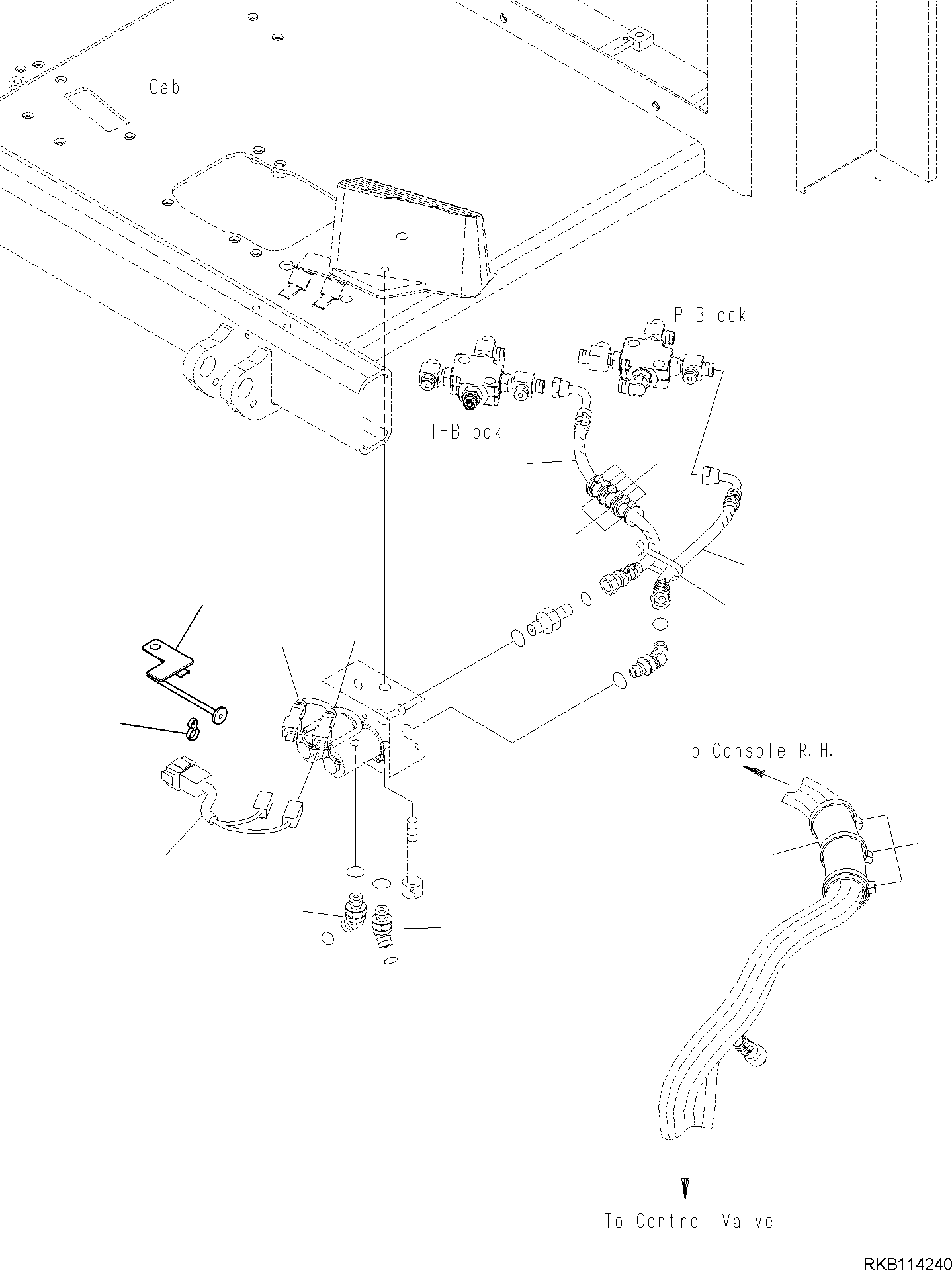 Komatsu parts book diagram for PC35MR-5 S/N F50003 AND UP: CAB, CAB, 2-ATTACHMENT, ATTACHMENT PIPING