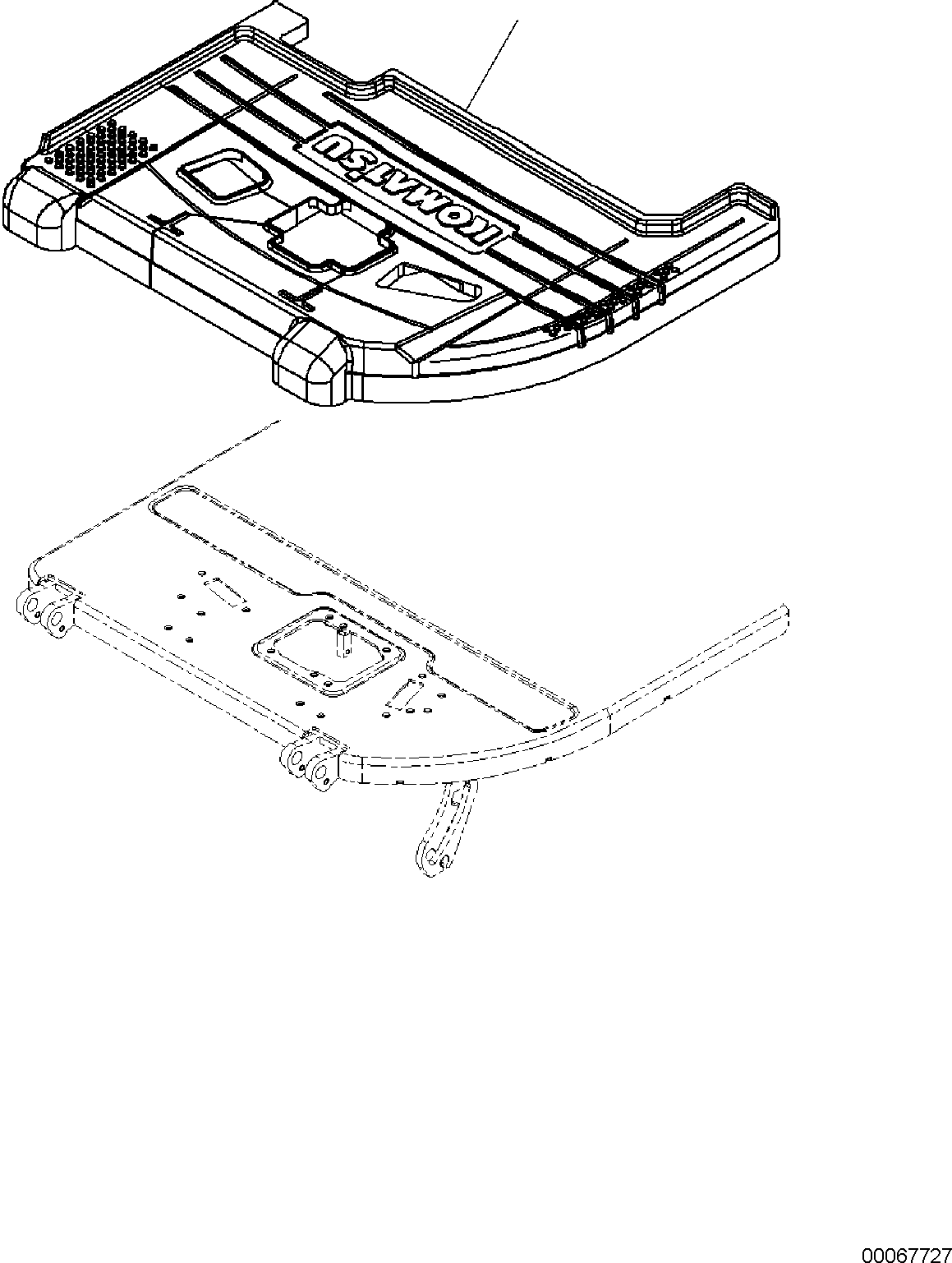 Komatsu parts book diagram for PC35MR-5 S/N F50003 AND UP: FLOOR MAT