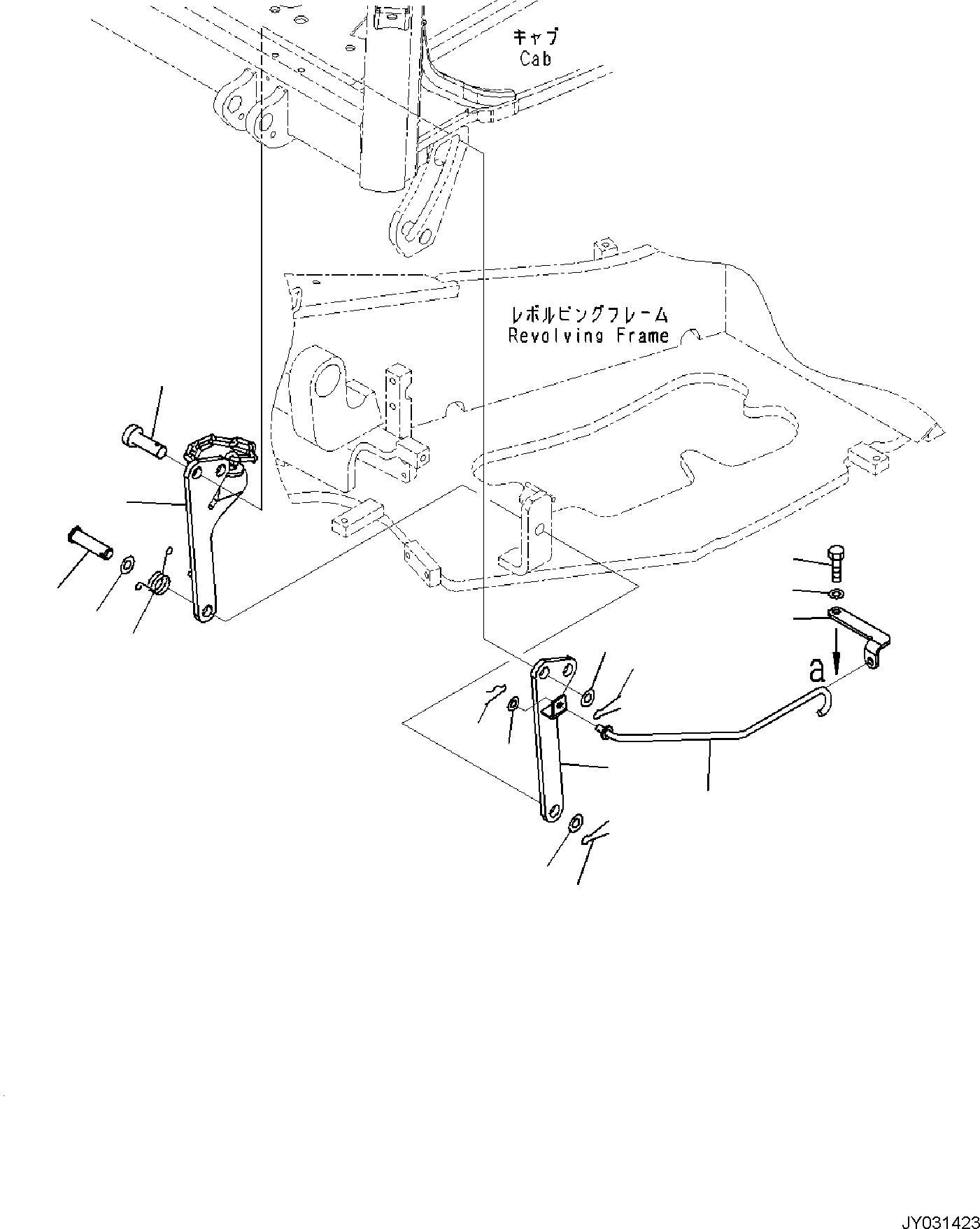Komatsu parts book diagram for PC35MR-5 S/N F50003 AND UP: FLOOR MOUNTING, FLOOR MOUNTING, FOR CANOPY, BRACKET