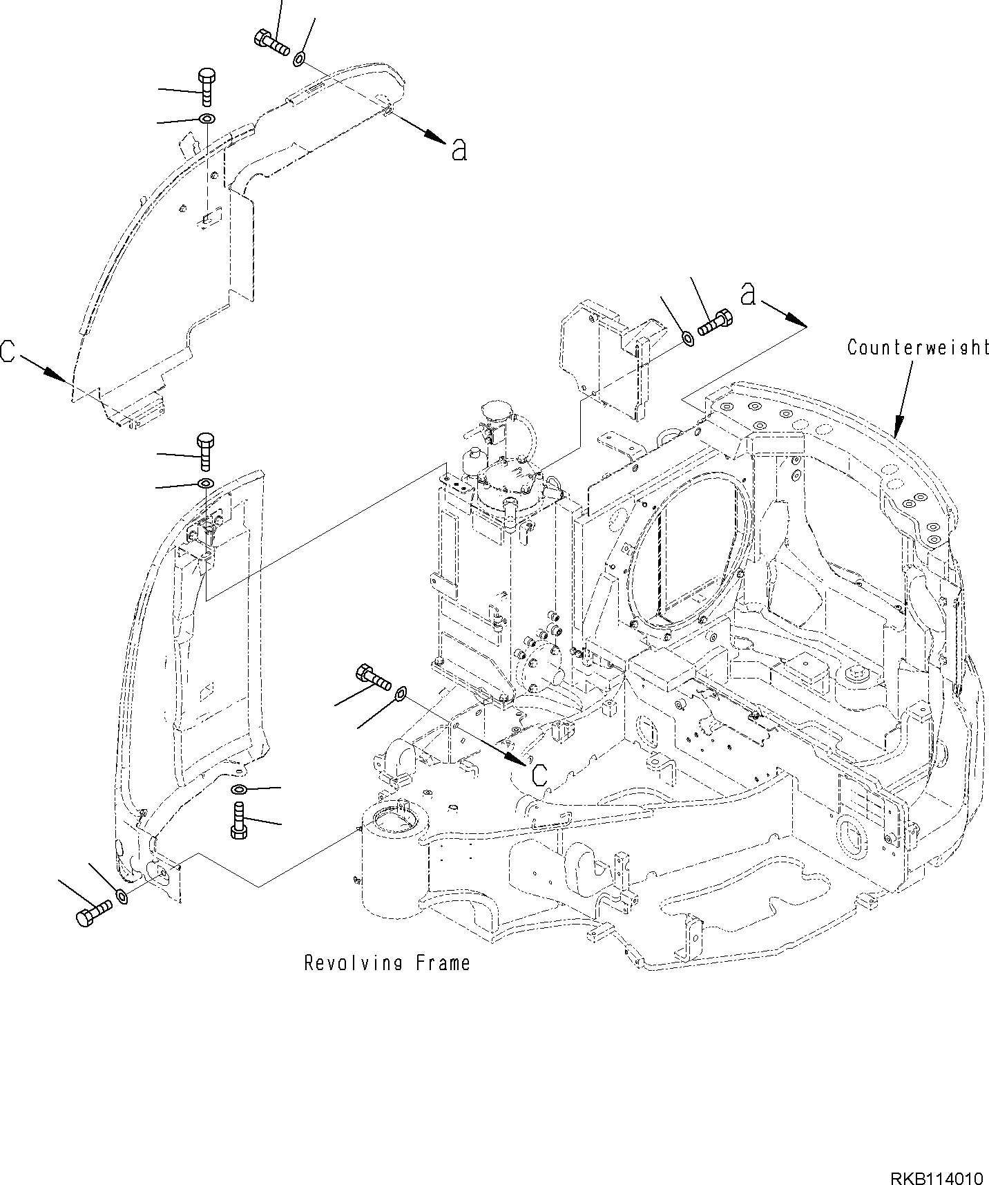 Komatsu parts book diagram for PC35MR-5 S/N F50003 AND UP: RIGHT SIDE COVER, RIGHT SIDE COVER, REAR (CANOPY) (2/2)