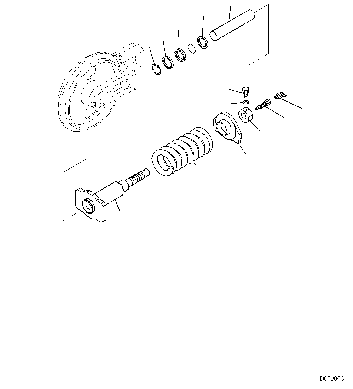 Komatsu parts book diagram for PC35MR-5 S/N F50003 AND UP: TRACK SHOE ASSEMBLY, IDLER CUSHION