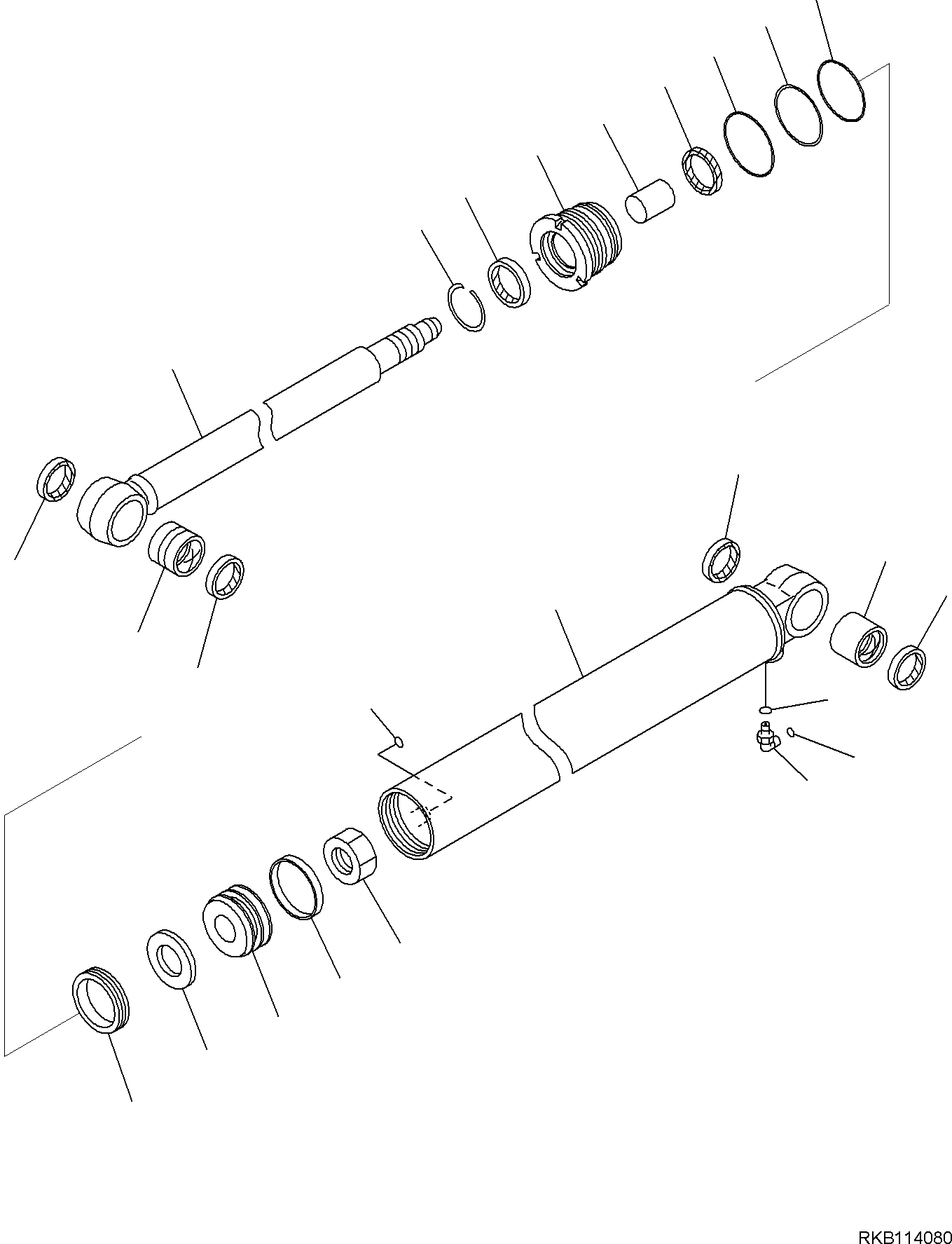 Komatsu parts book diagram for PC35MR-5 S/N F50003 AND UP: BOOM UNIT, INNER PARTS, ARM CYLINDER