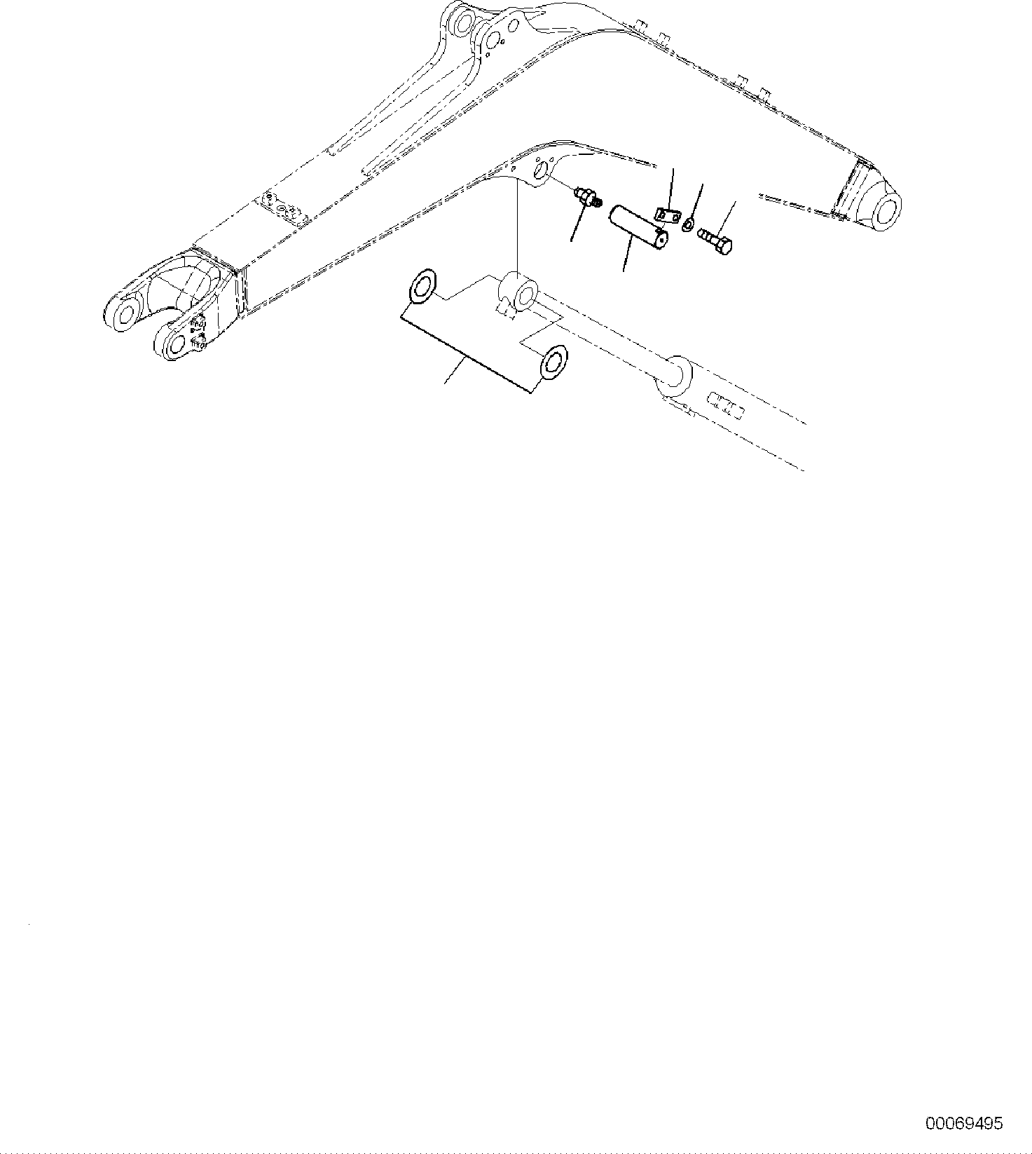 Komatsu parts book diagram for PC35MR-5 S/N F50003 AND UP: BOOM UNIT, PIN, BOOM CYLINDER
