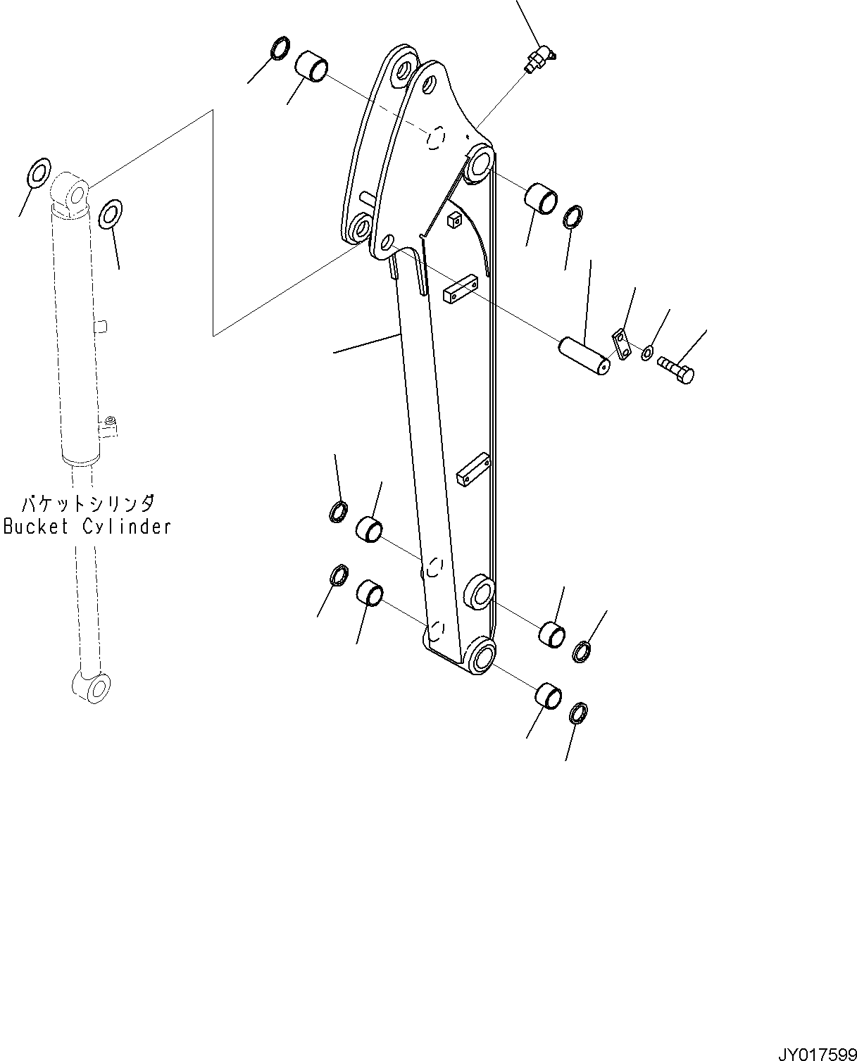 Komatsu parts book diagram for PC35MR-5 S/N F50003 AND UP: ARM UNIT, ARM AND PIN