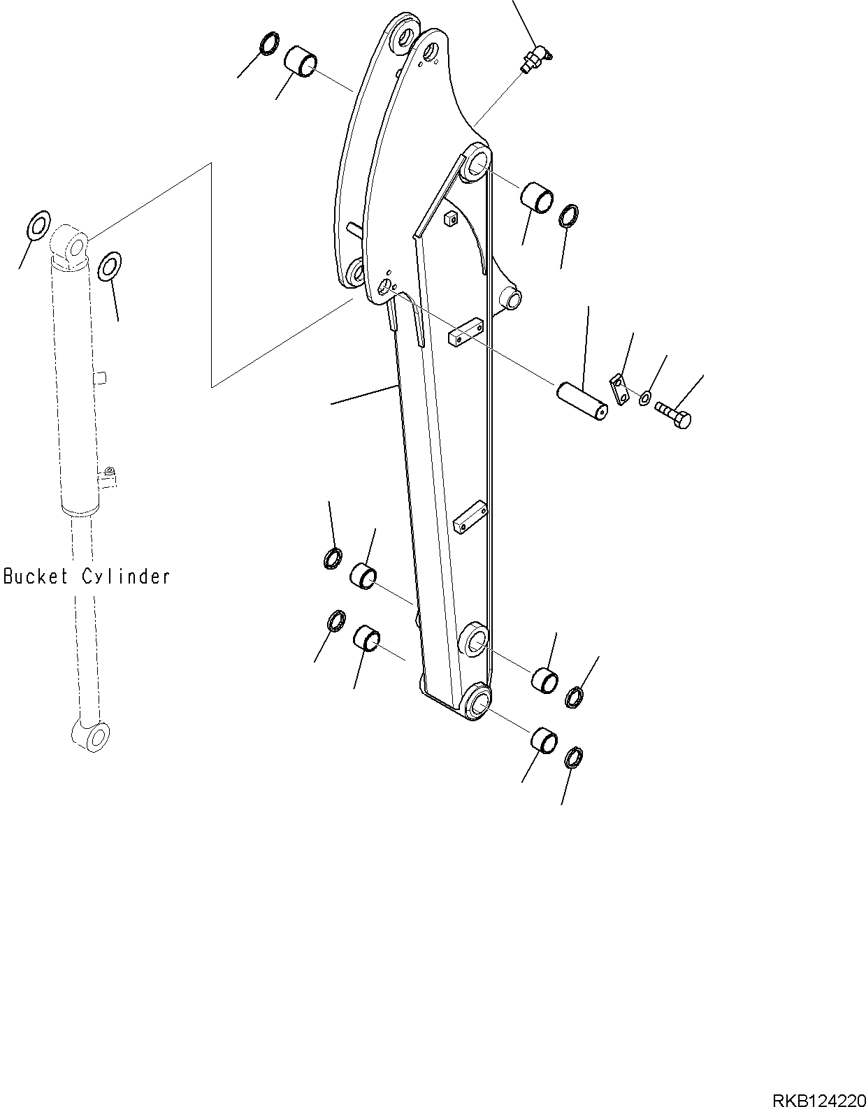 Komatsu parts book diagram for PC35MR-5 S/N F50003 AND UP: ARM UNIT, ARM AND PIN