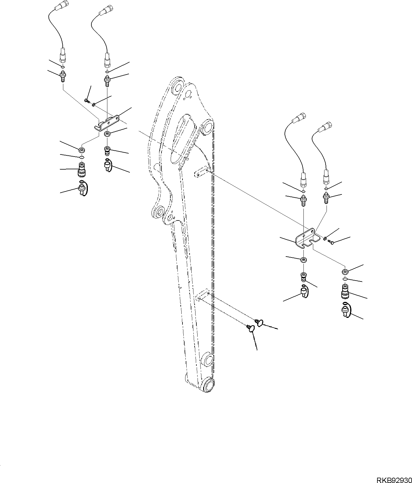 Komatsu parts book diagram for PC35MR-5 S/N F50003 AND UP: ARM UNIT, ADDITIONAL PIPING