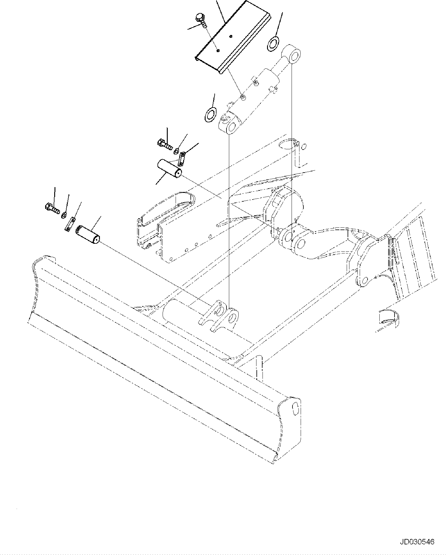 Komatsu parts book diagram for PC35MR-5 S/N F50003 AND UP: BLADE CYLINDER, COVER AND PIN