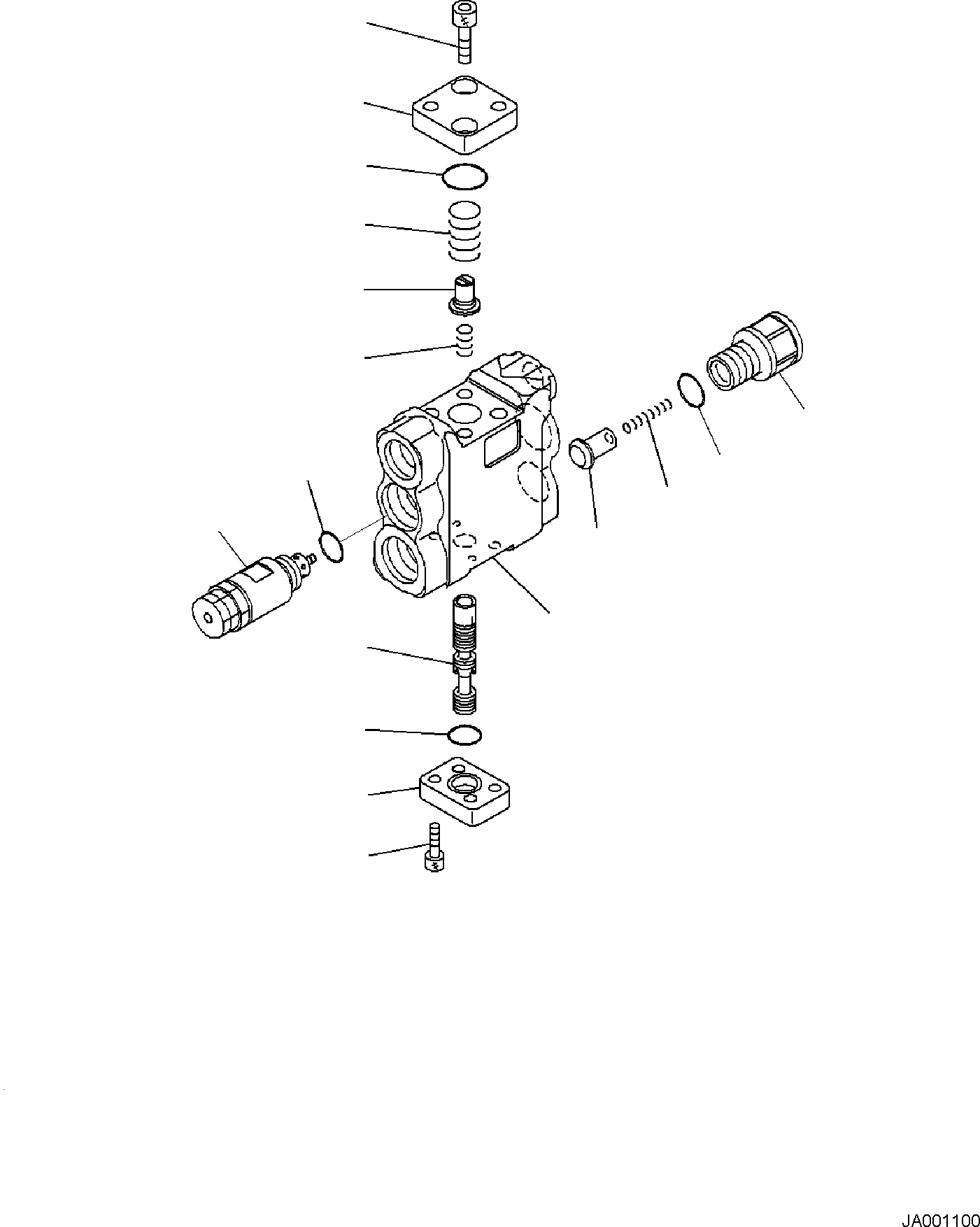 Komatsu parts book diagram for PC35MR-5 S/N F50003 AND UP: SAFETY VALVE UNIT, ARM CYLINDER SAFETY VALVE, INNER PARTS
