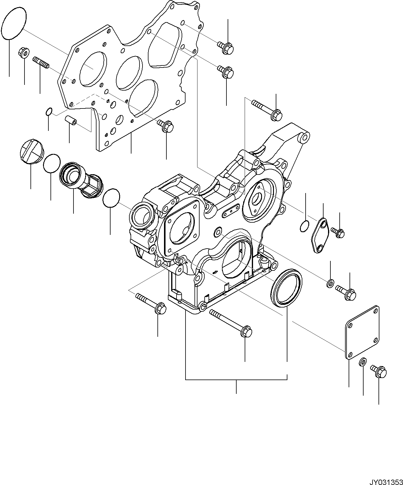 Excavators Komatsu / PC35MR-5 (JPN) S/N 31611 AND UP(PC35MR5J) / ENGINE UNIT, GEAR HOUSING(A0100-001002 : A0100-001002)