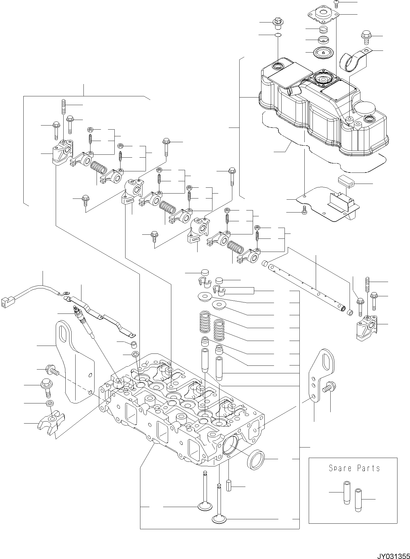 Excavators Komatsu / PC35MR-5 (JPN) S/N 31611 AND UP(PC35MR5J) / ENGINE UNIT, CYLINDER HEAD(A0100-001004 : A0100-001004)